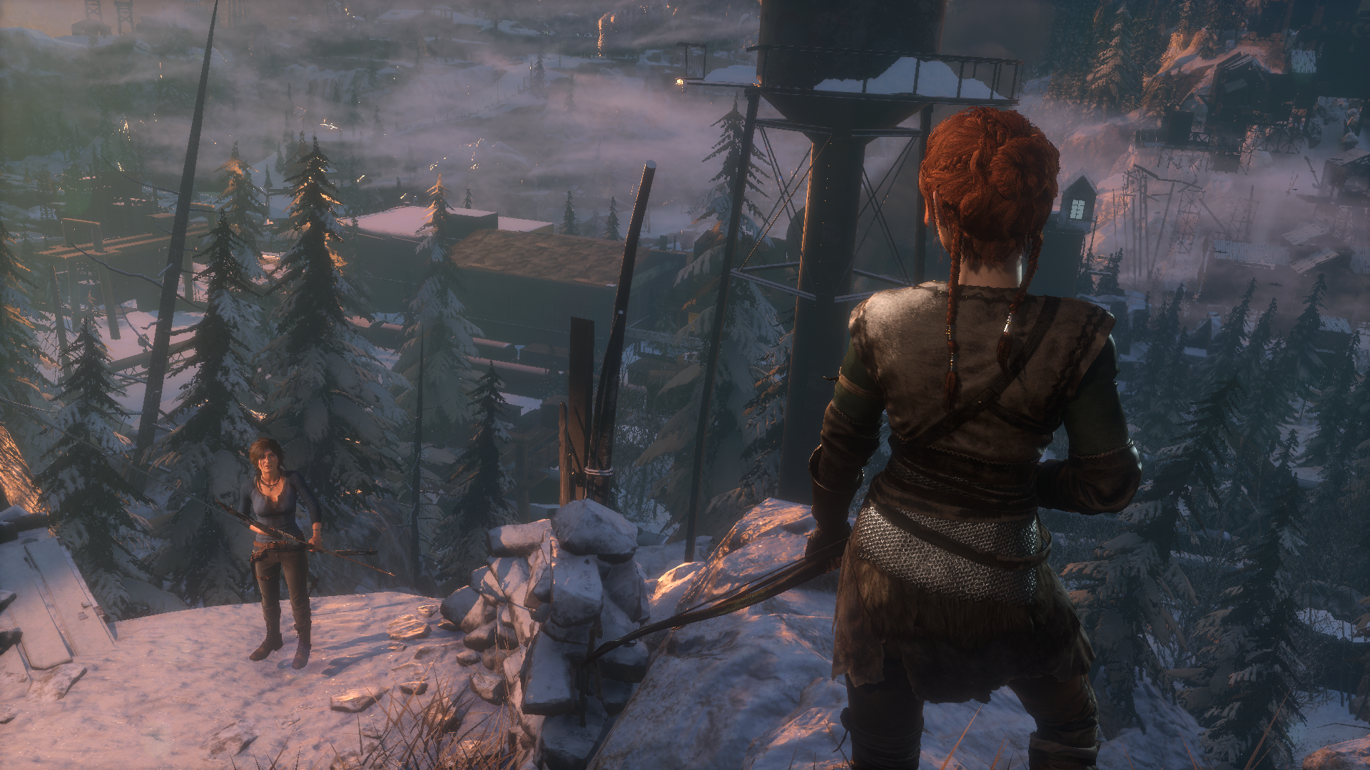 Lara Croft from Rise of the Tomb Raider in a snowy landscape HD Wallpaper