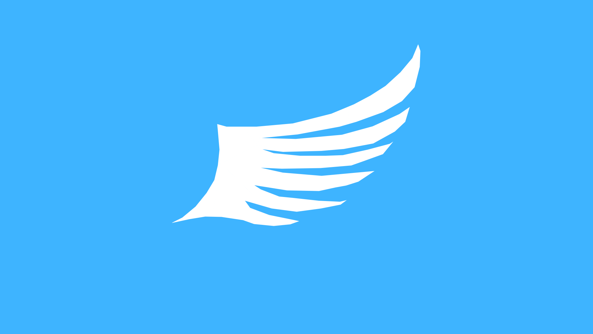 White wing logo on a blue background HD Wallpaper