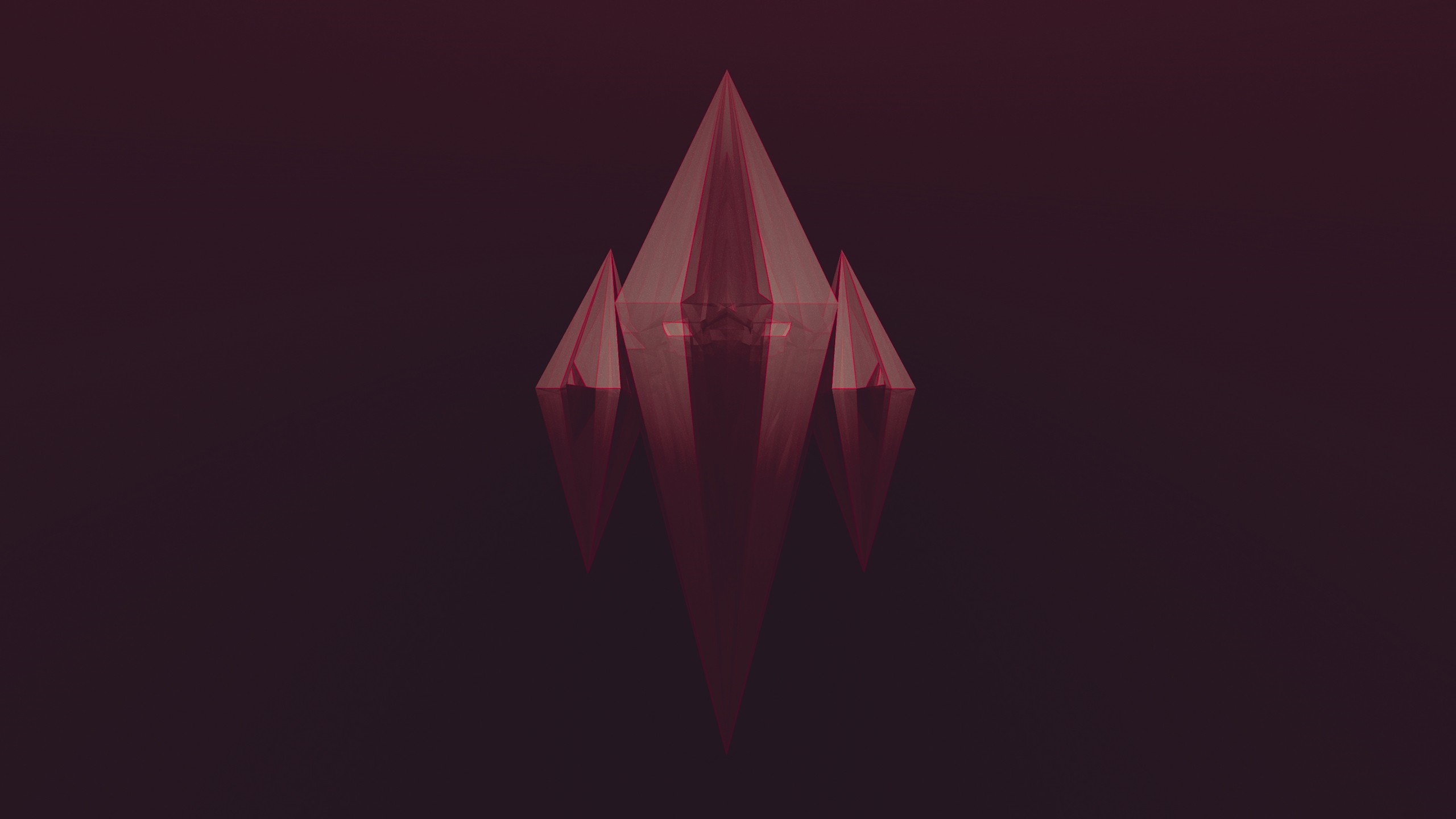Abstract red geometric shapes on dark background HD Wallpaper