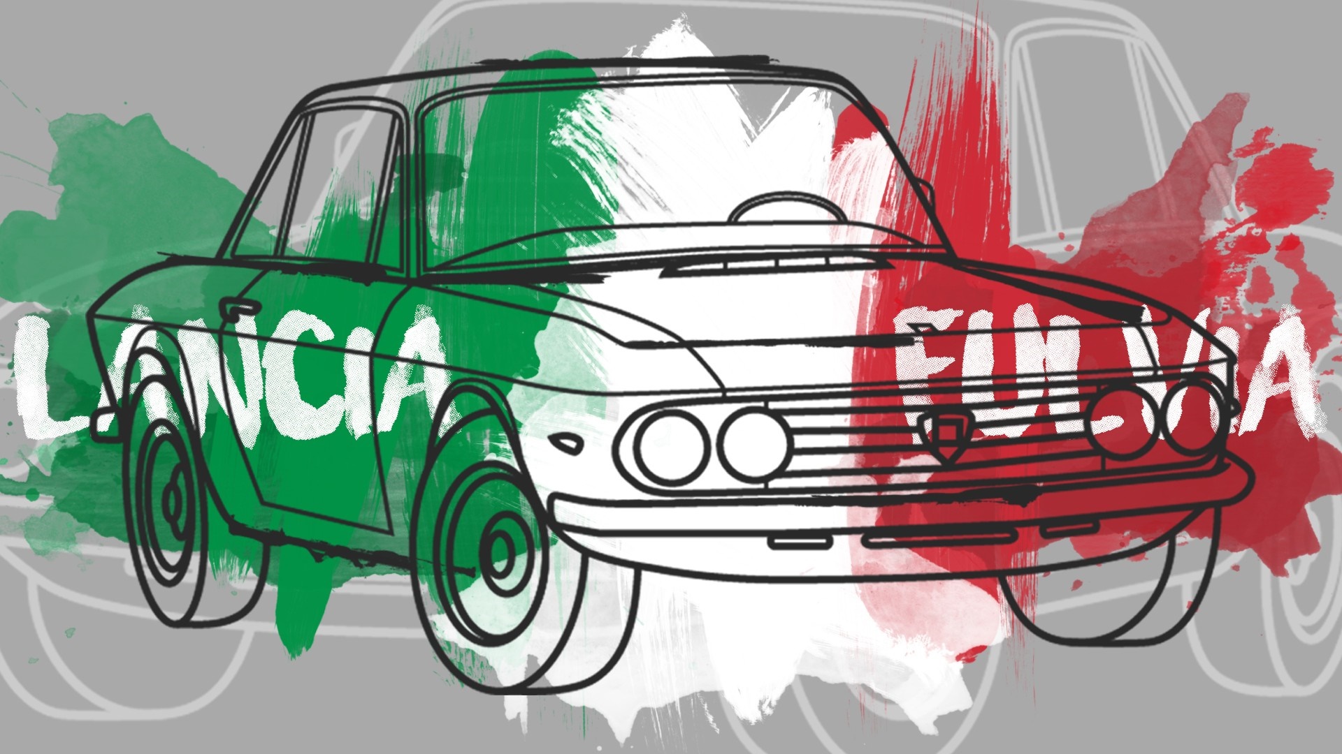 Lancia Fulvia car with Italian flag colors HD Wallpaper