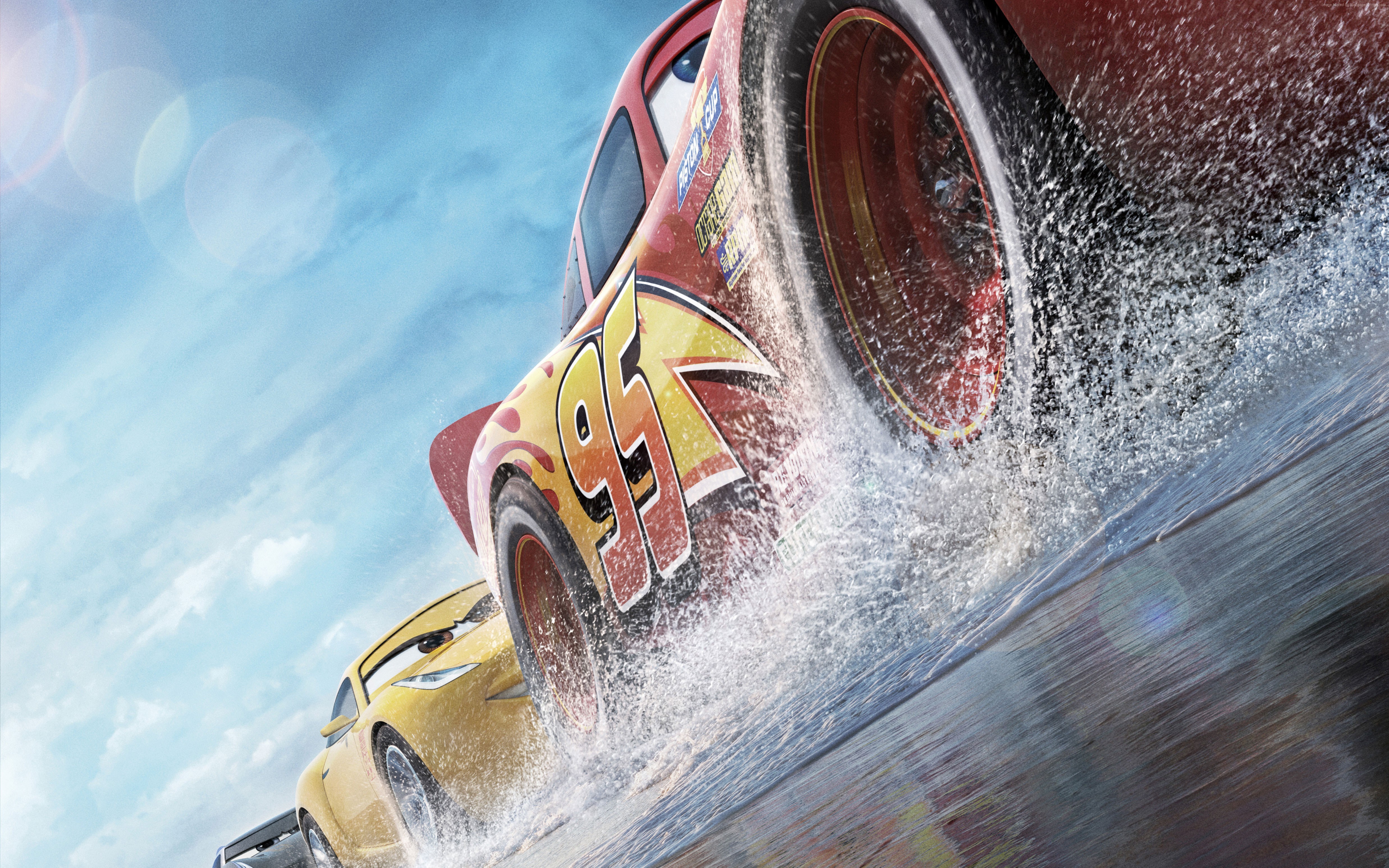 Lightning McQueen and Cruz Ramirez from Cars 3 racing HD Wallpaper