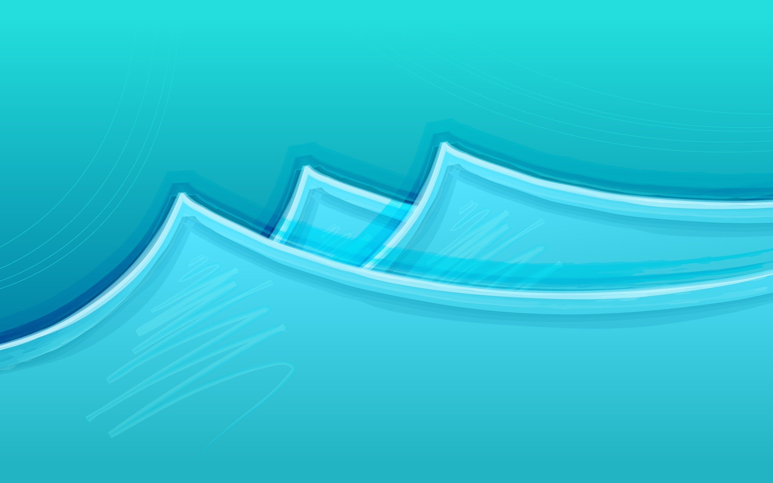 Abstract blue waves with lines HD Wallpaper