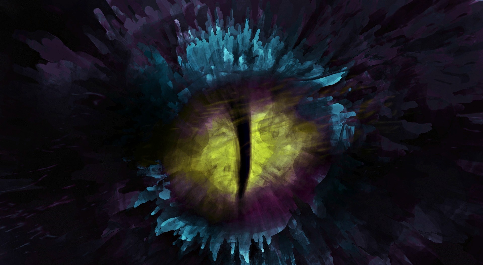 Abstract psychedelic eye in dark space HD Wallpaper