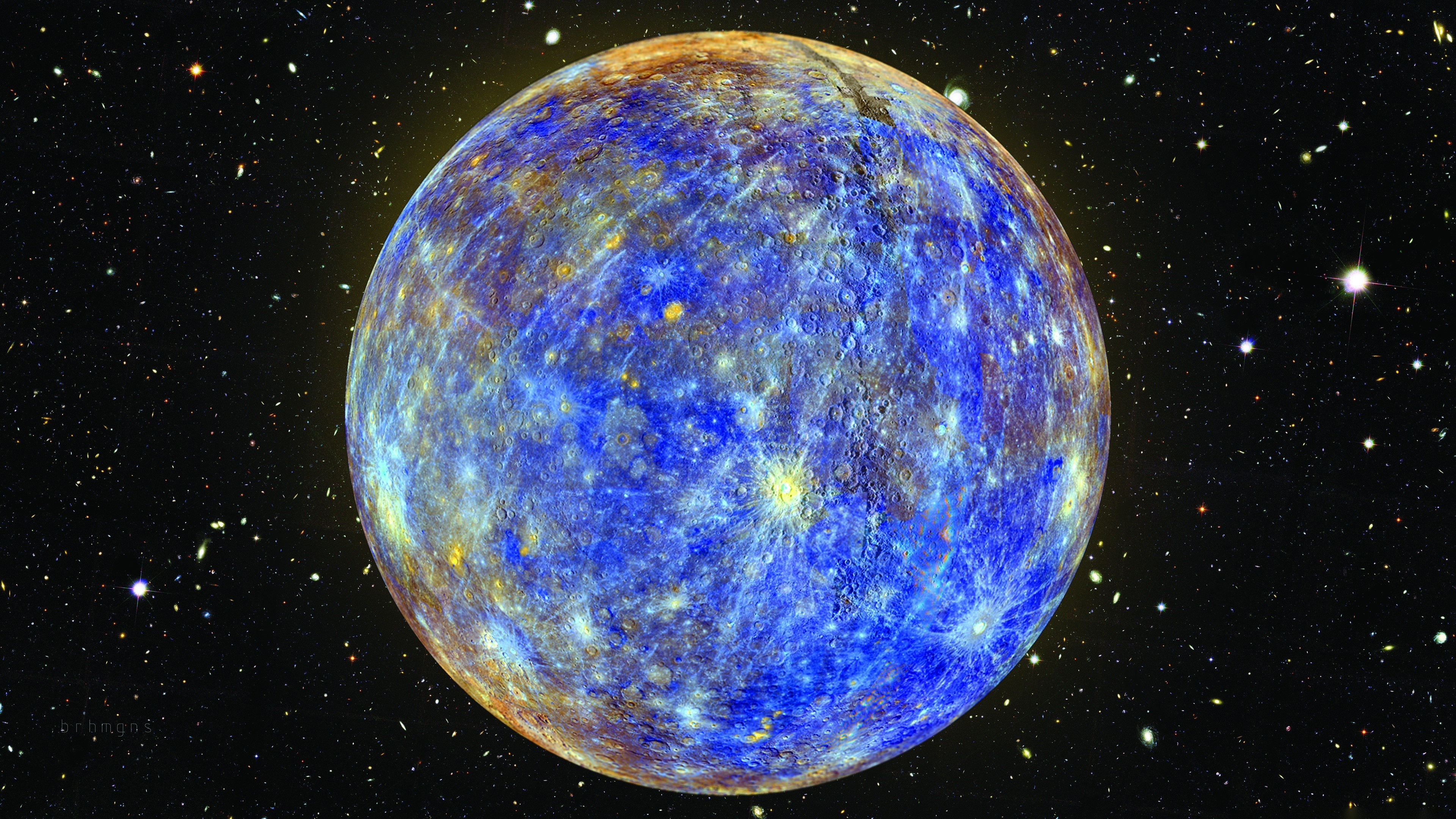 Mercury planet in outer space with stars HD Wallpaper