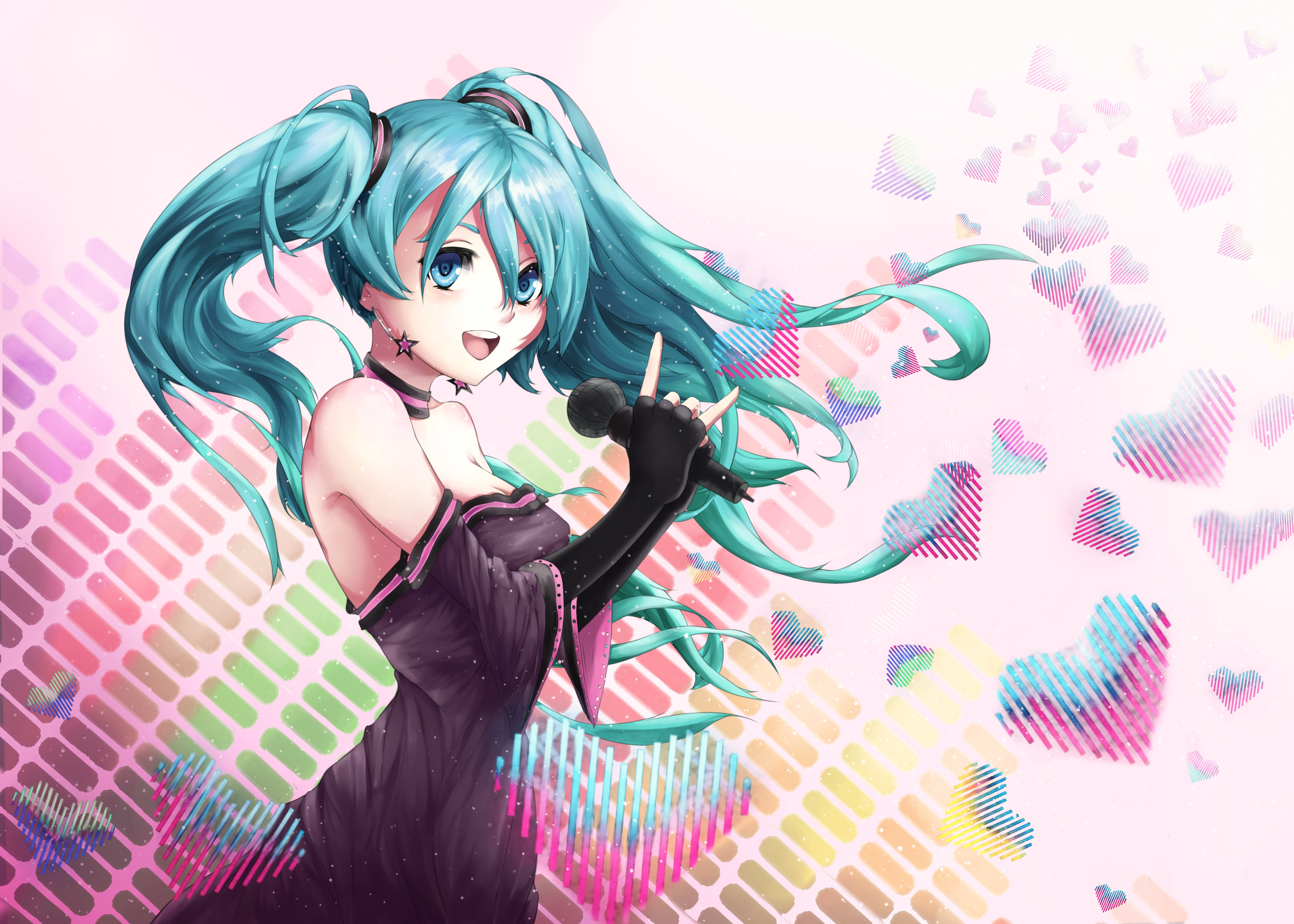 Hatsune Miku from Vocaloid illustration HD Wallpaper