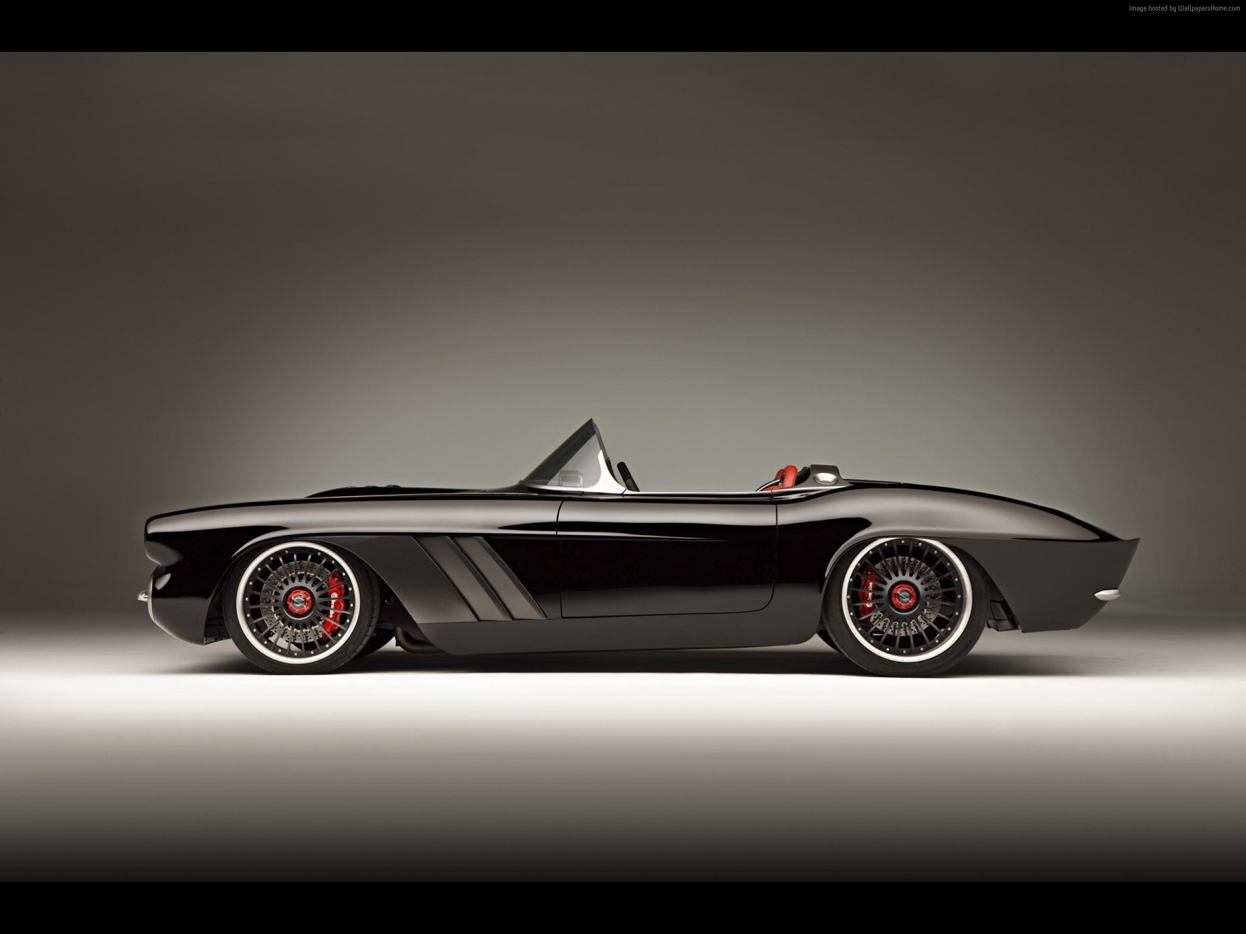 Black Chevrolet Corvette C1 Convertible HD Wallpaper