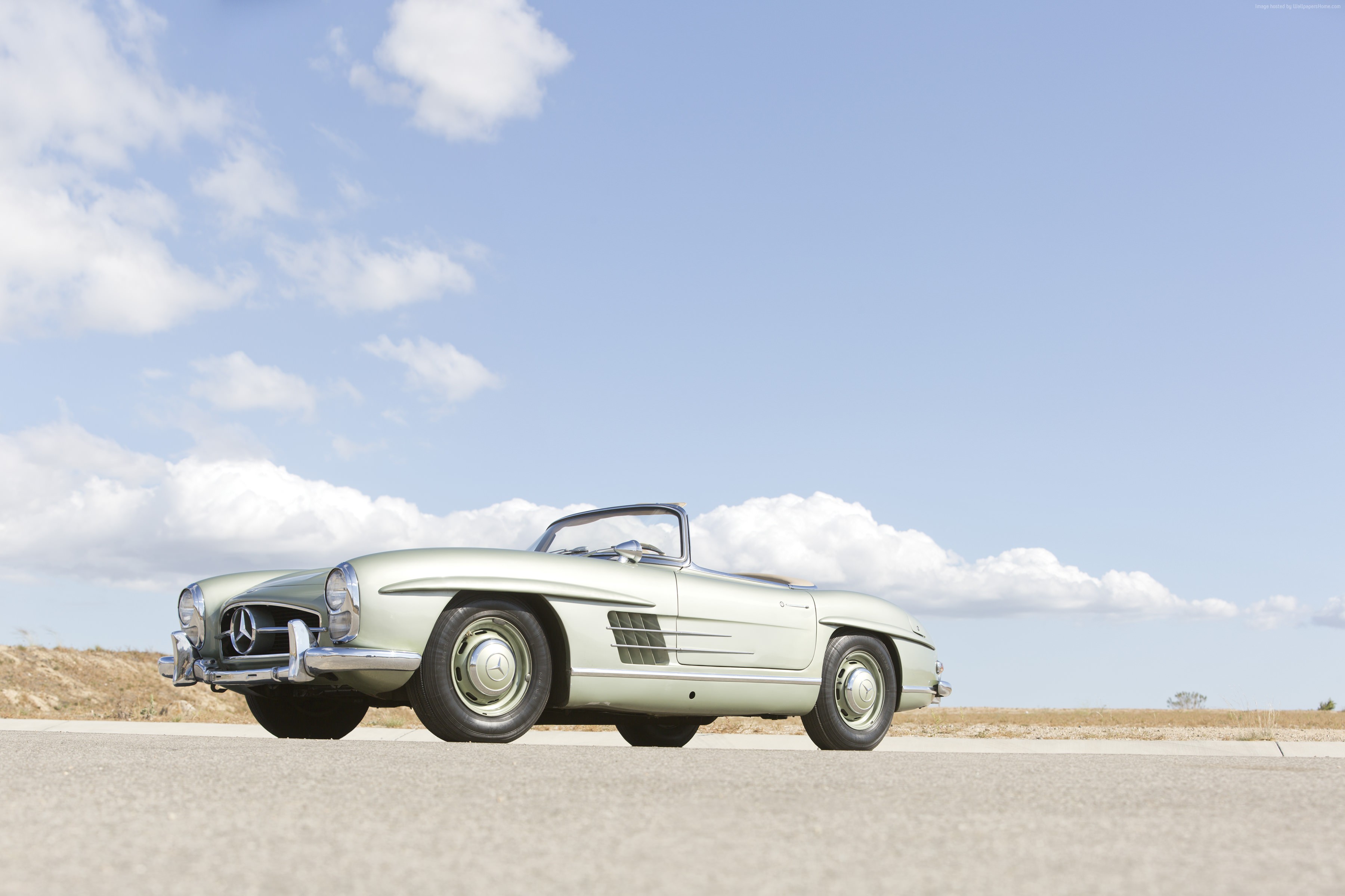 Mercedes Benz 300 SL convertible on a road HD Wallpaper