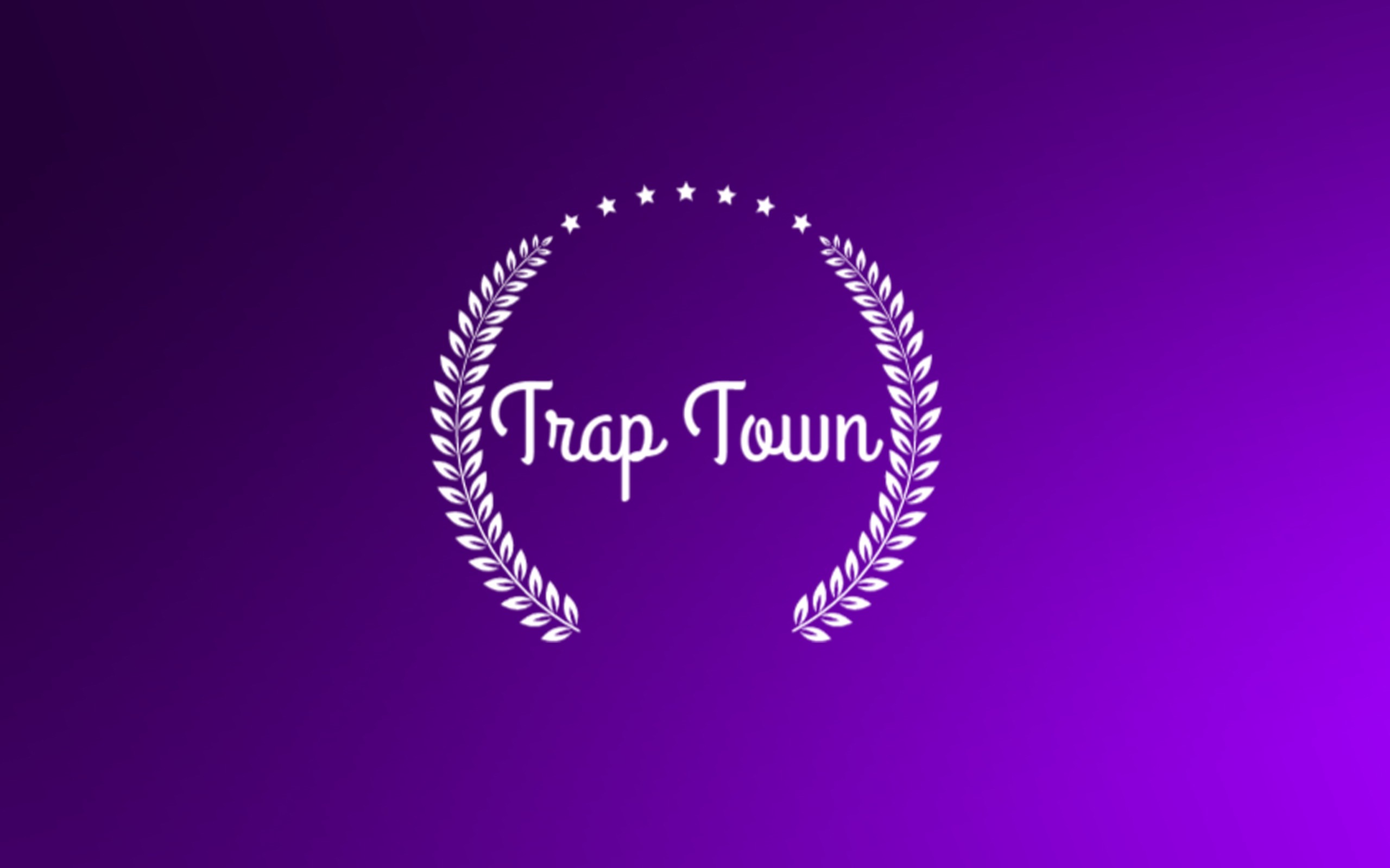 Trap Town logo with laurel wreath and stars HD Wallpaper