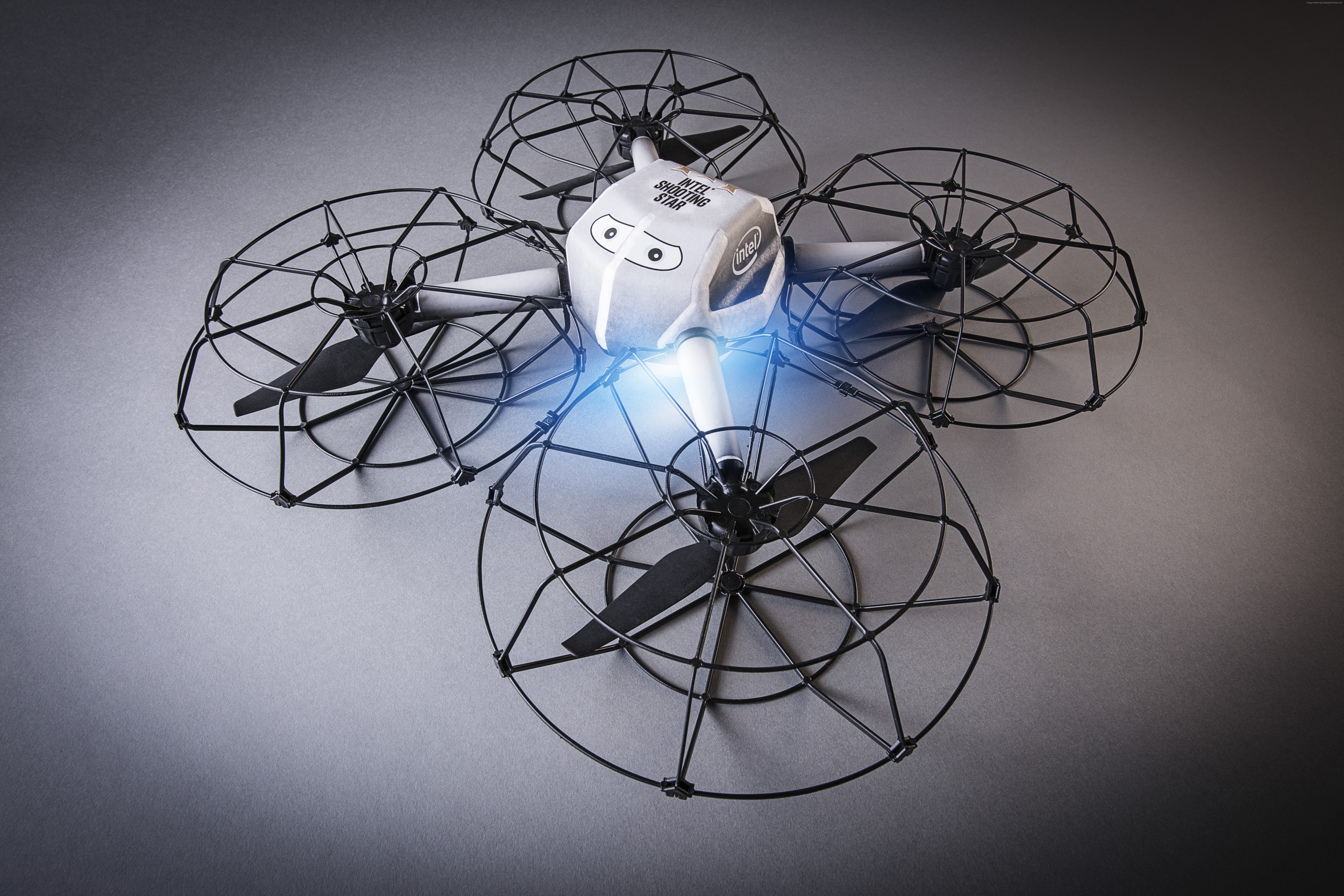 Intel Shooting Star drone with Intel logo HD Wallpaper