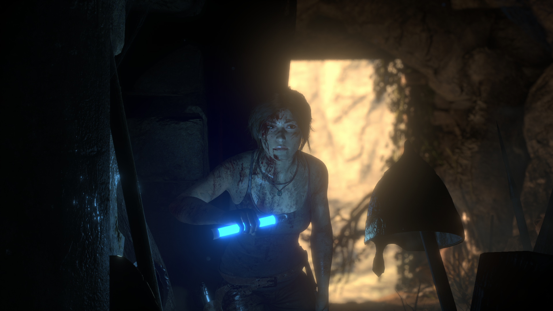 Lara Croft from Rise of the Tomb Raider in a cave HD Wallpaper