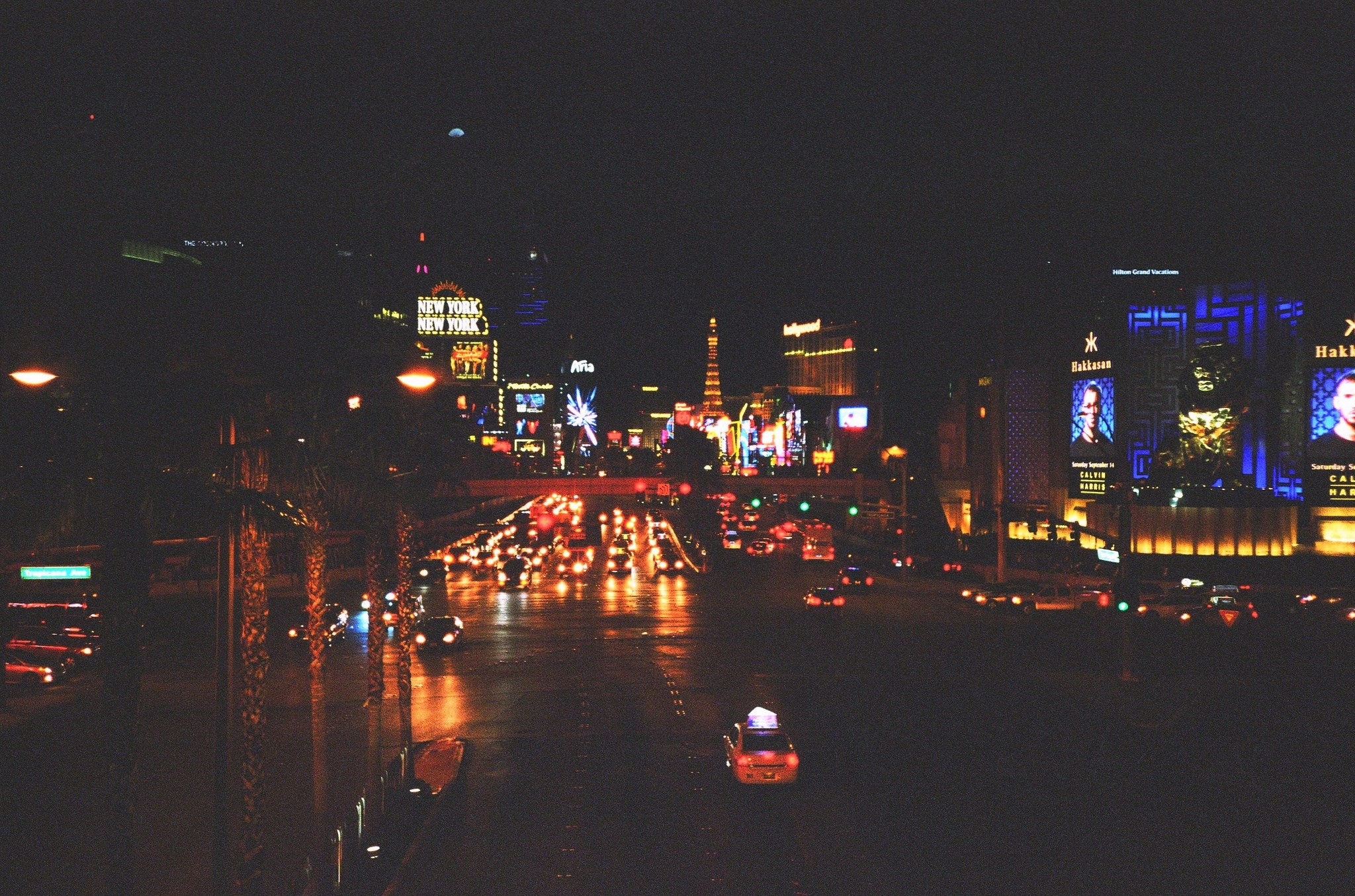 Las Vegas Strip at Night with Traffic HD Wallpaper