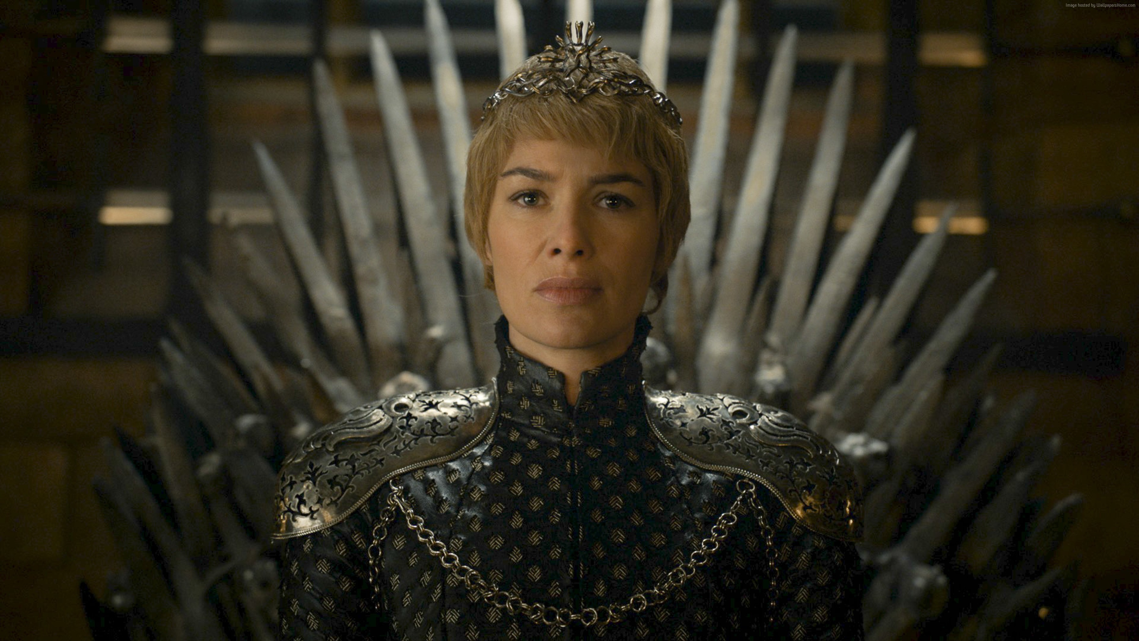 Cersei Lannister from Game of Thrones on the Iron Throne HD Wallpaper