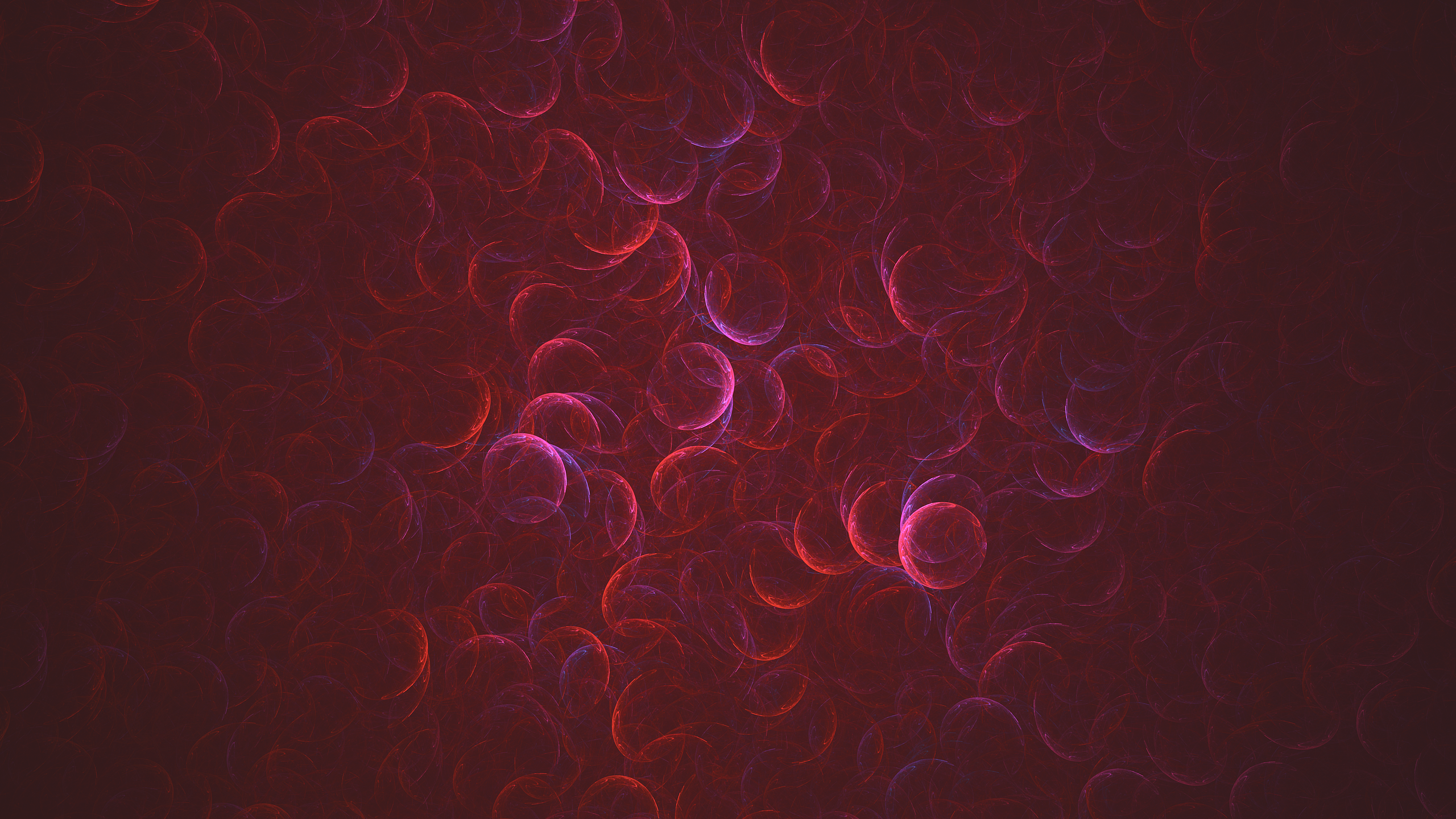 Abstract fractal art with red circles HD Wallpaper