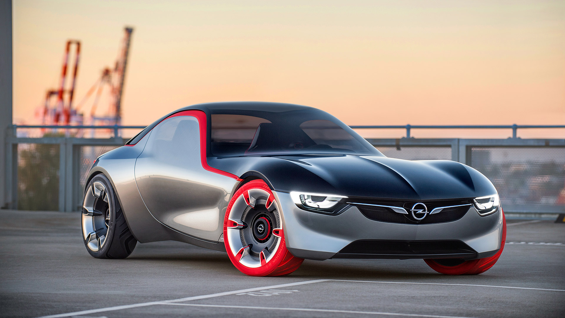 Opel GT concept car with red accents HD Wallpaper