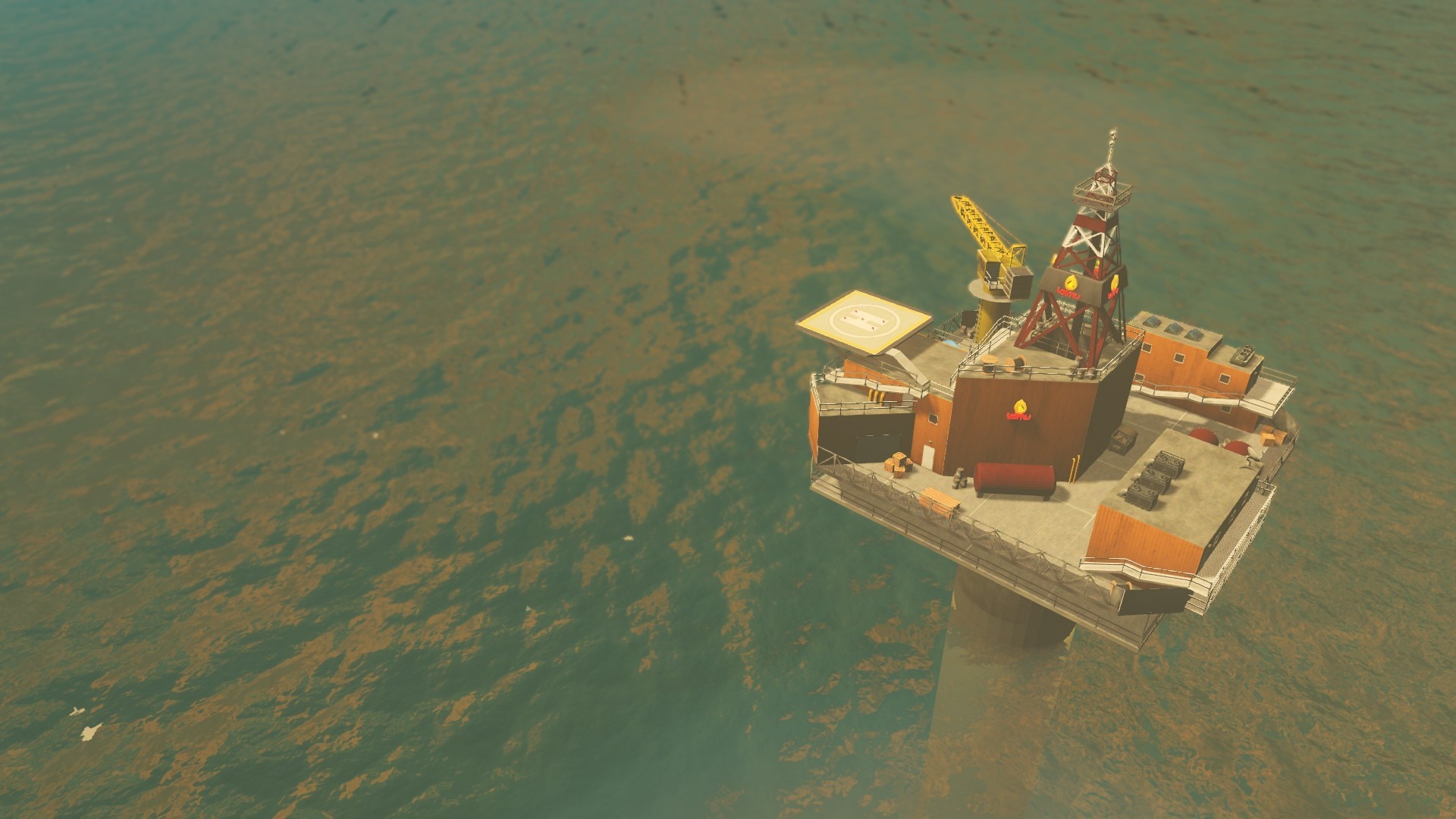 Oil rig in the sea, Cities Skylines HD Wallpaper