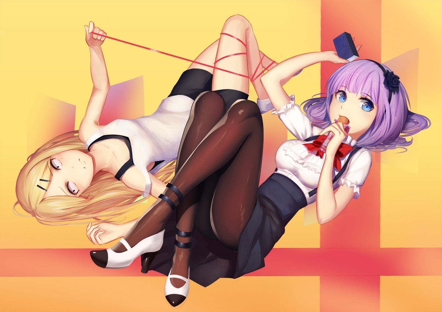 Hotaru Shidare and Saya Endou from Dagashi Kashi HD Wallpaper