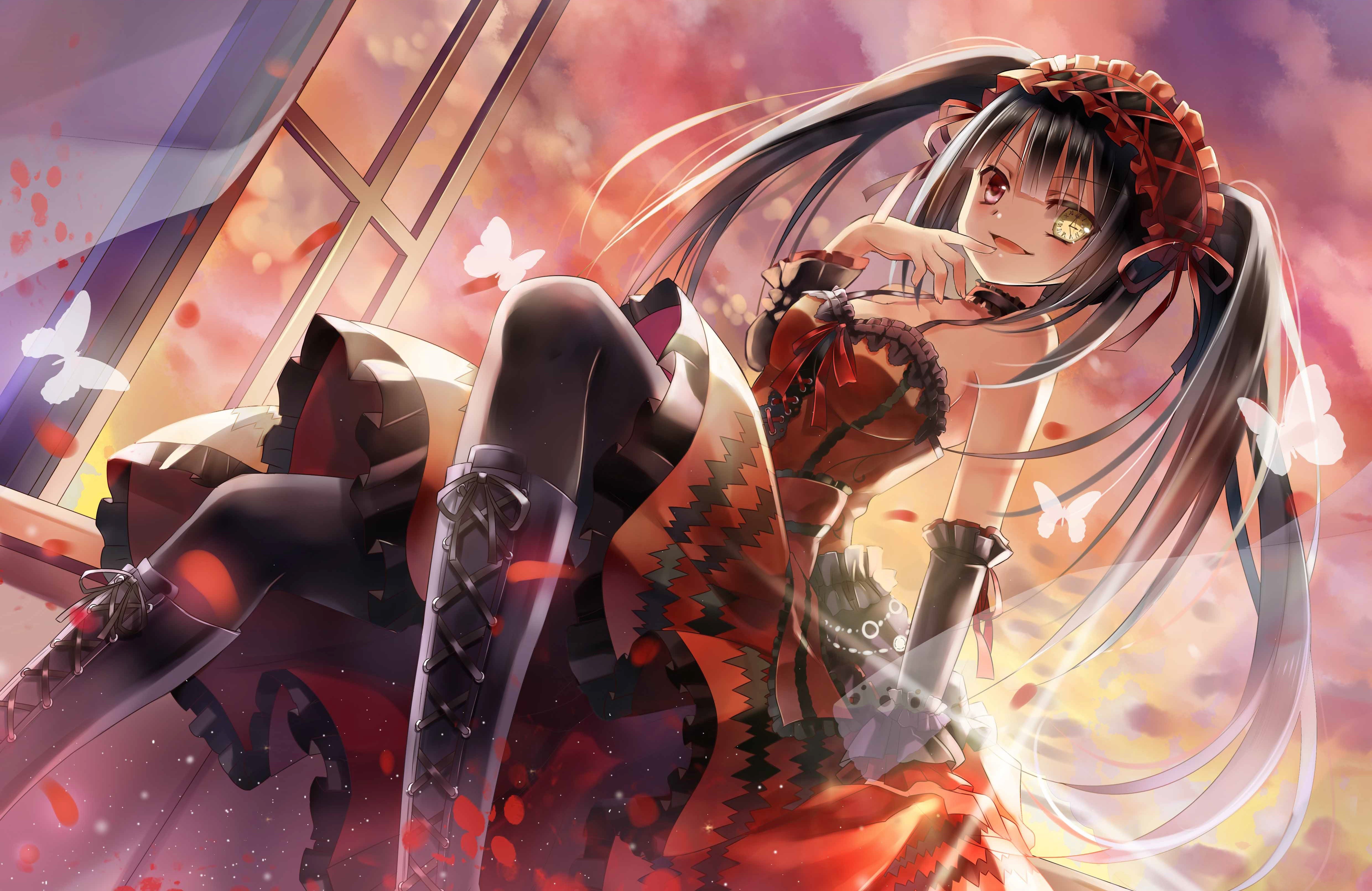 Tokisaki Kurumi from Date A Live in Gothic Outfit HD Wallpaper
