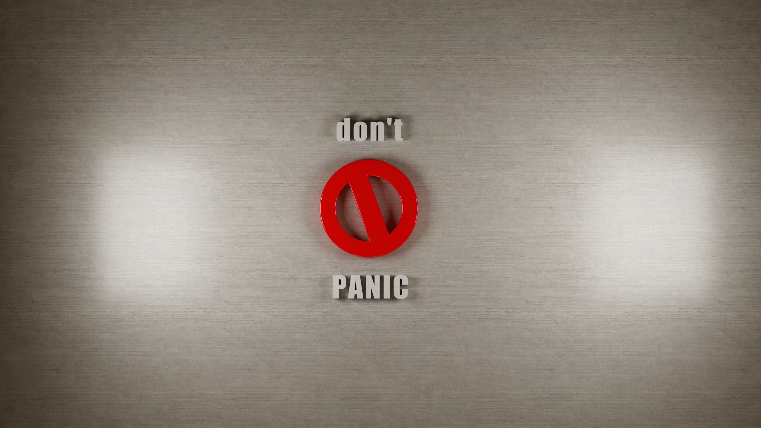 Don't Panic prohibition symbol HD Wallpaper