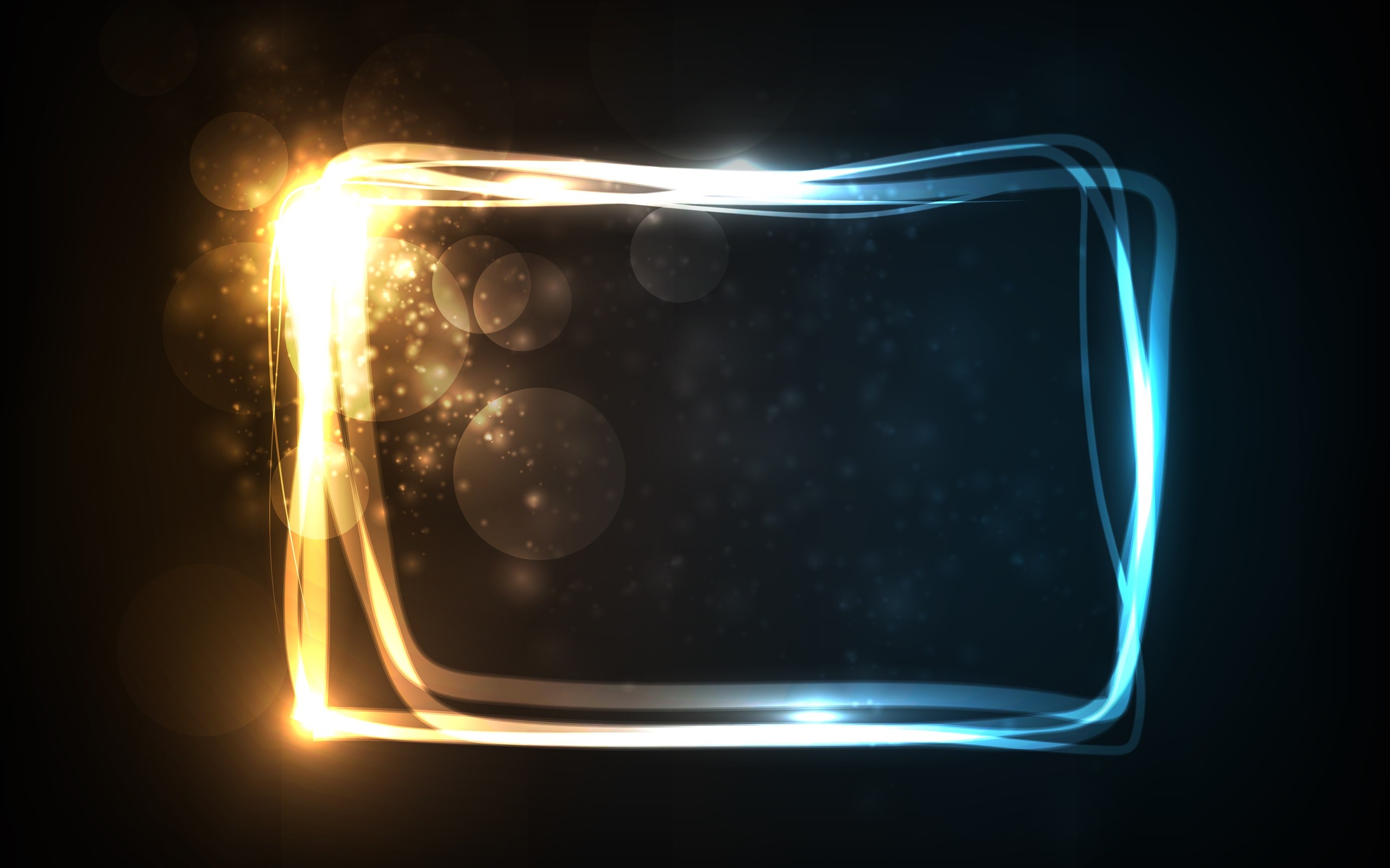 Abstract glowing frame with bokeh and light streaks HD Wallpaper