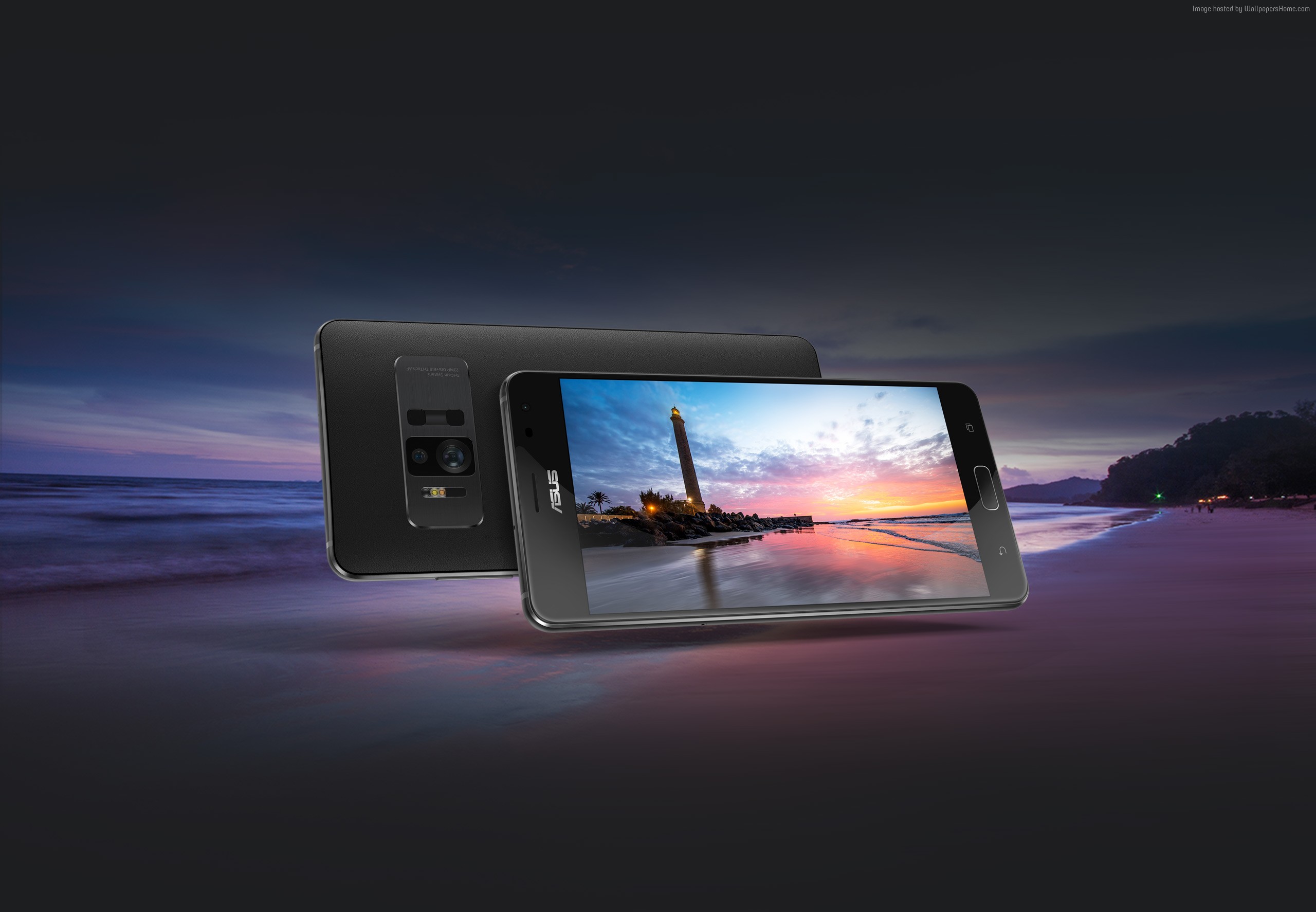 Asus ZenFone AR smartphone with lighthouse image on screen HD Wallpaper