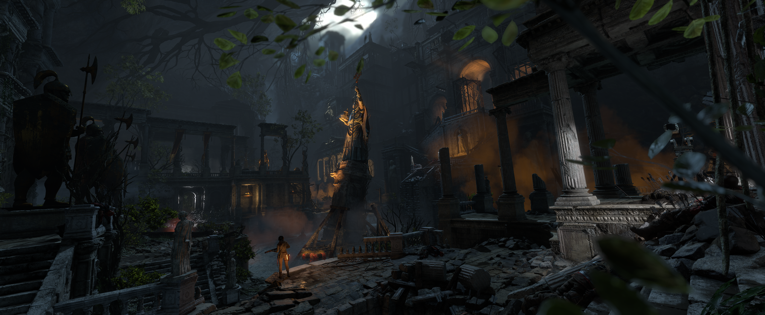 Lara Croft from Rise of the Tomb Raider in ruins HD Wallpaper