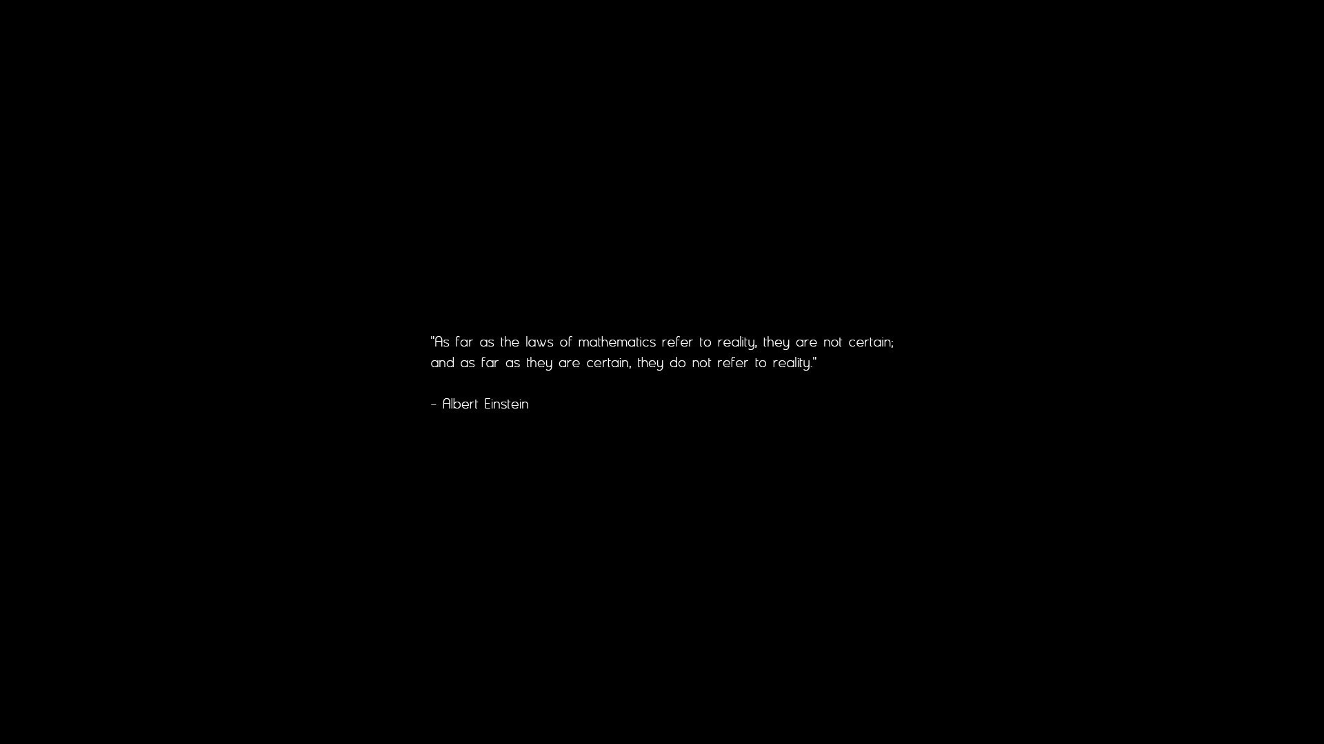 Quote by Albert Einstein about mathematics and reality HD Wallpaper