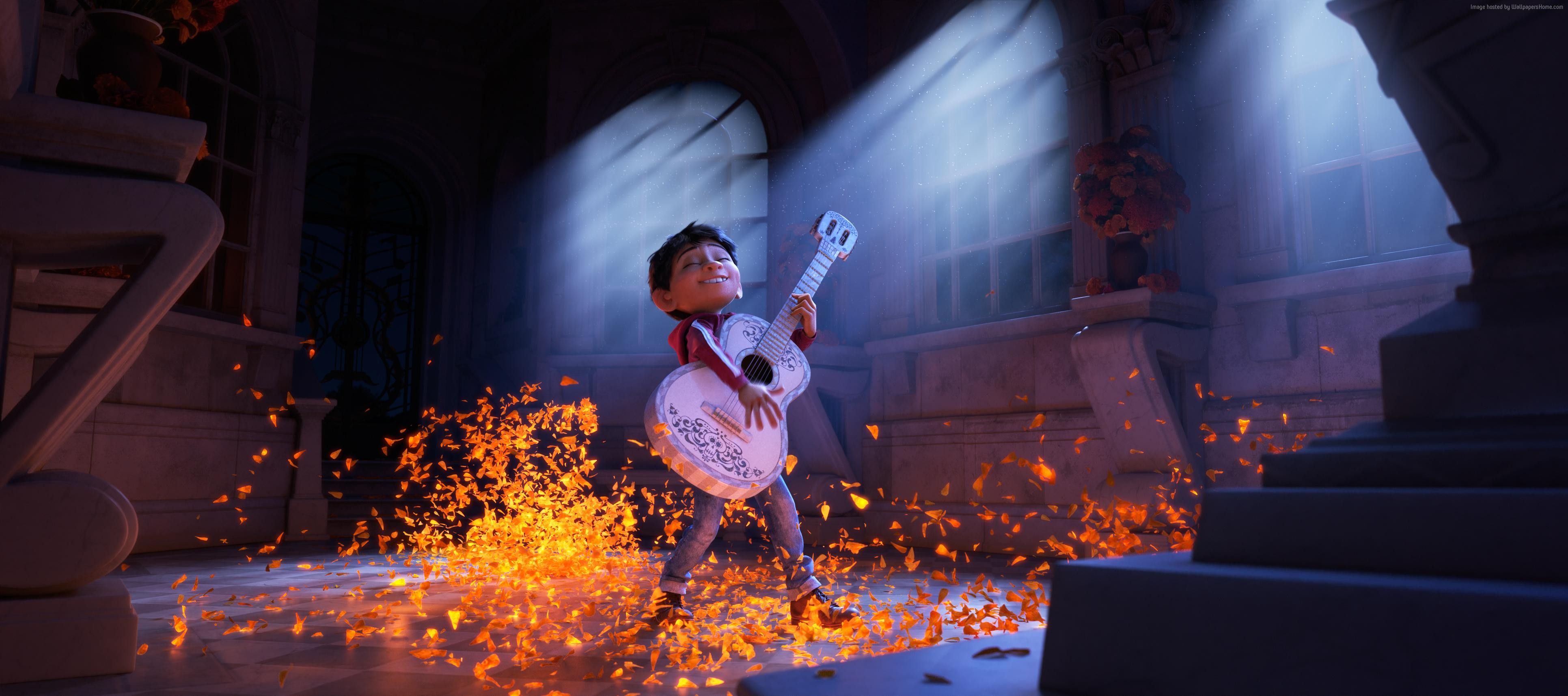 Miguel from Coco playing guitar HD Wallpaper