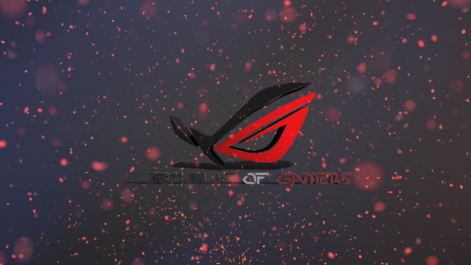 Republic of Gamers logo with red particles HD Wallpaper