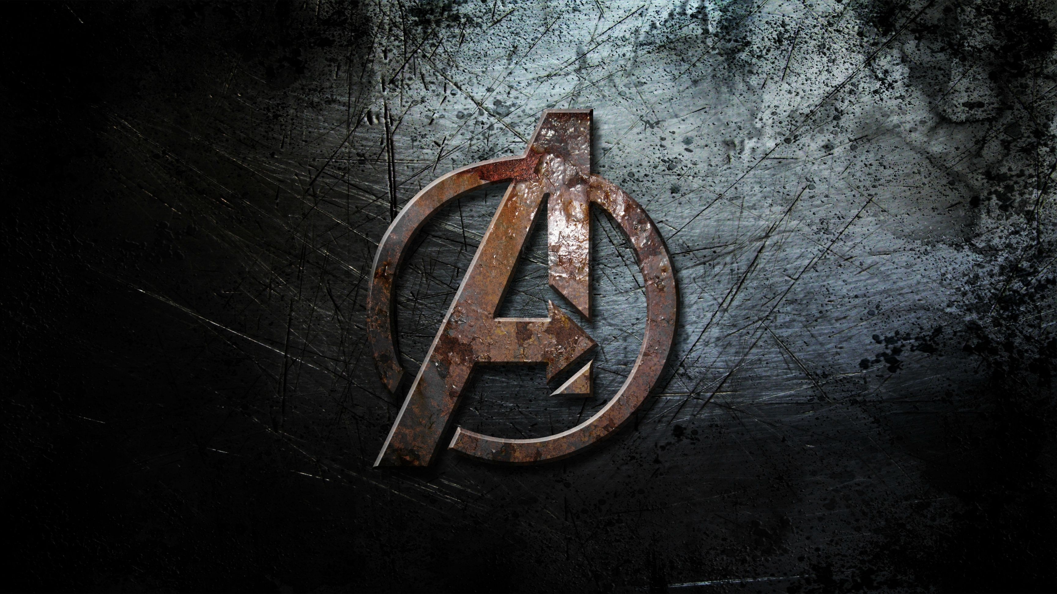 The Avengers logo on a grunge background HD Wallpaper