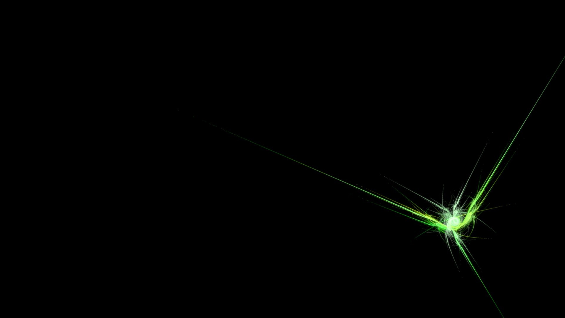 Abstract green light streaks on black background HD Wallpaper