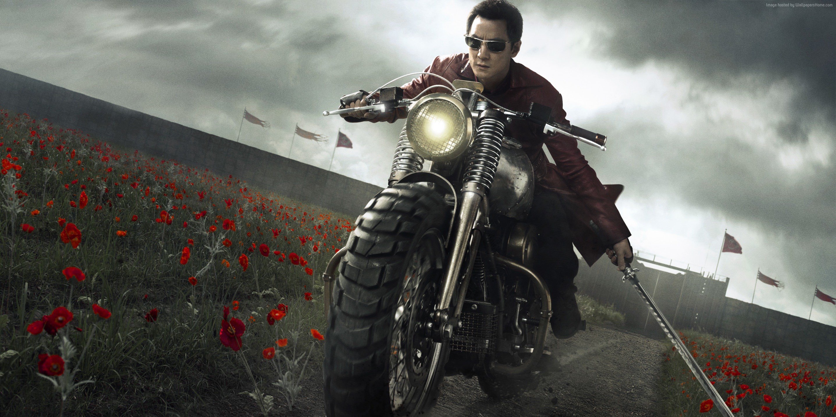 Daniel Wu from Into the Badlands on a motorcycle HD Wallpaper