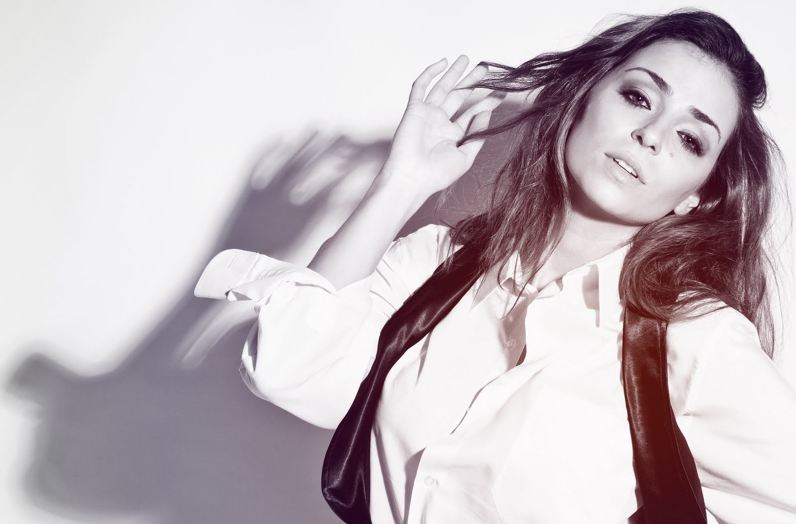 Vanessa Martins in white shirt and black tie HD Wallpaper