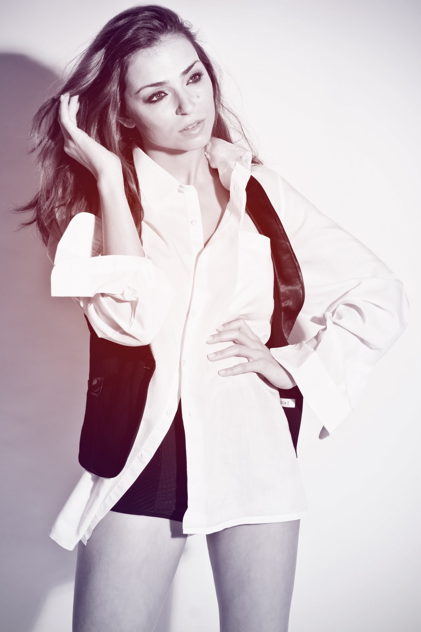Vanessa Martins in white shirt and black vest HD Wallpaper