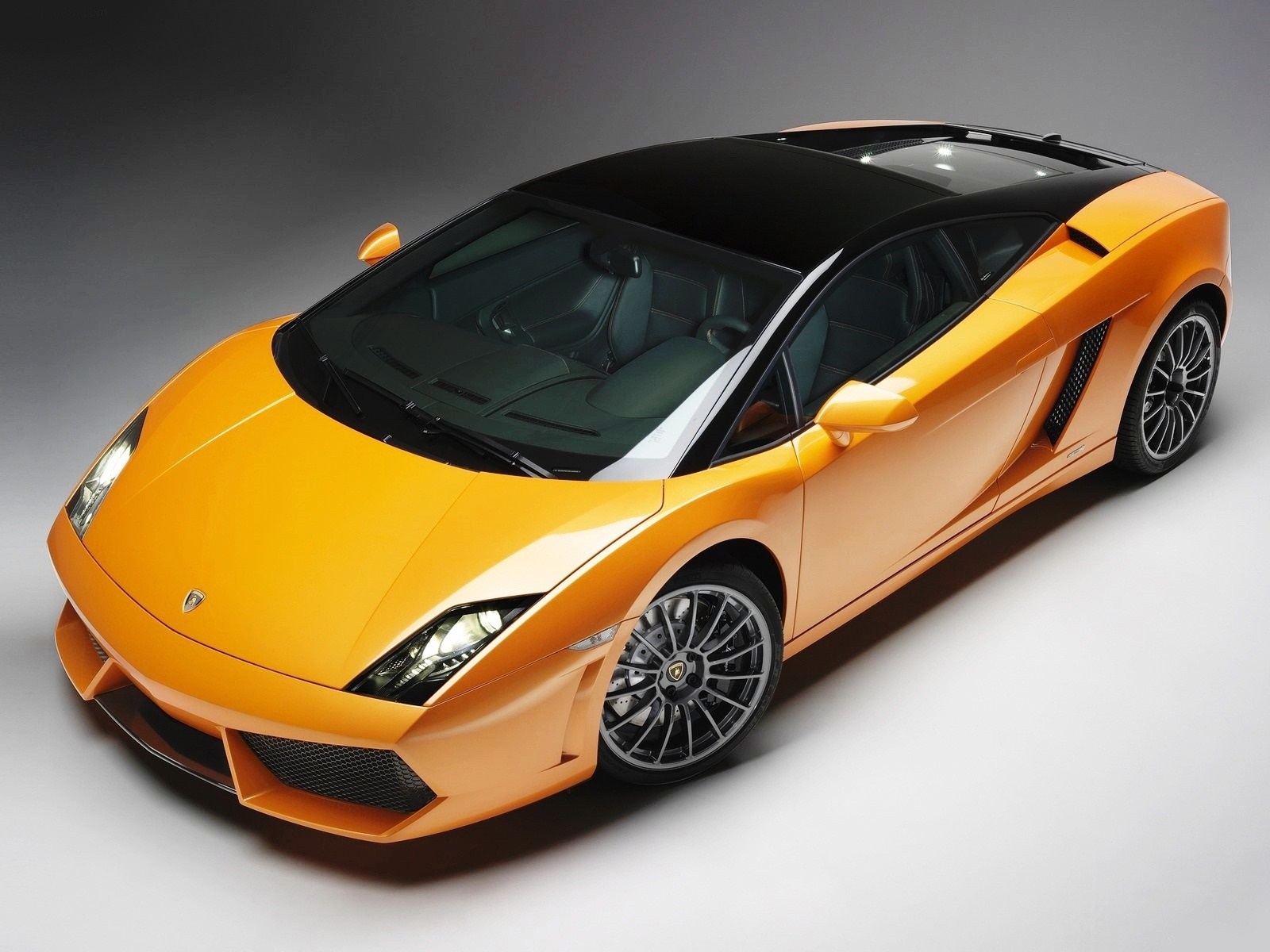 Orange Lamborghini Gallardo with black roof HD Wallpaper