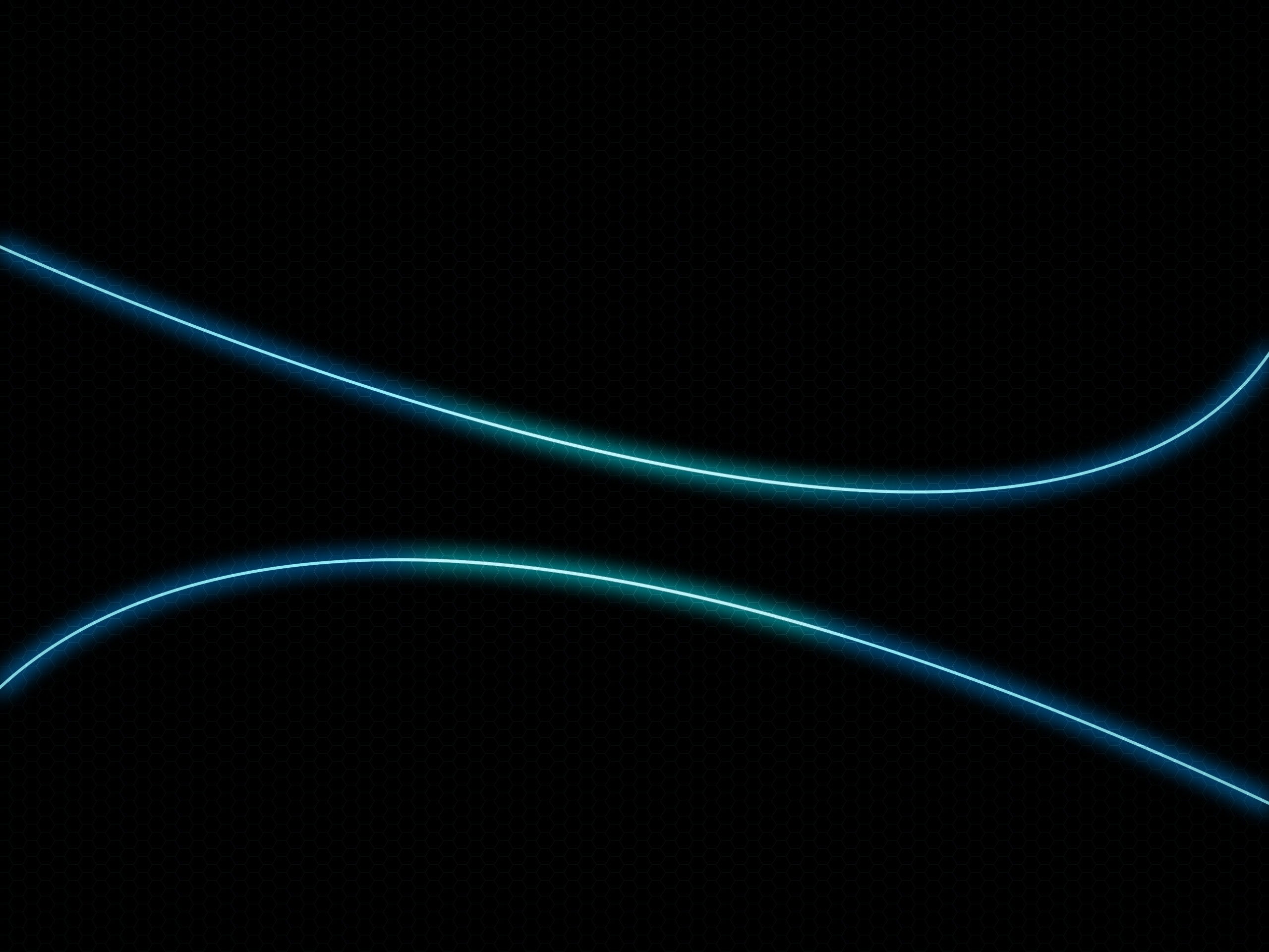 Abstract blue and teal neon lines on black background HD Wallpaper