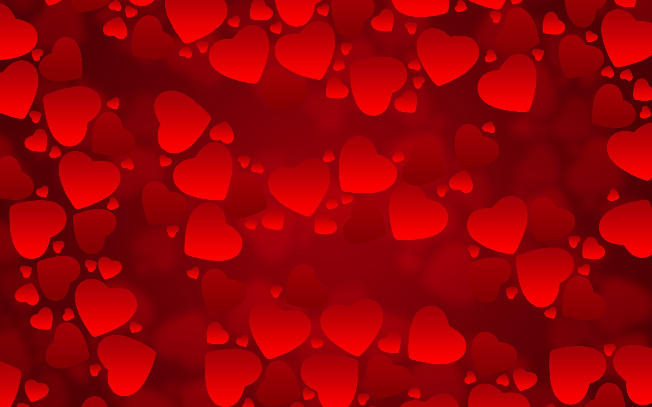 Red hearts pattern on a dark red background HD Wallpaper