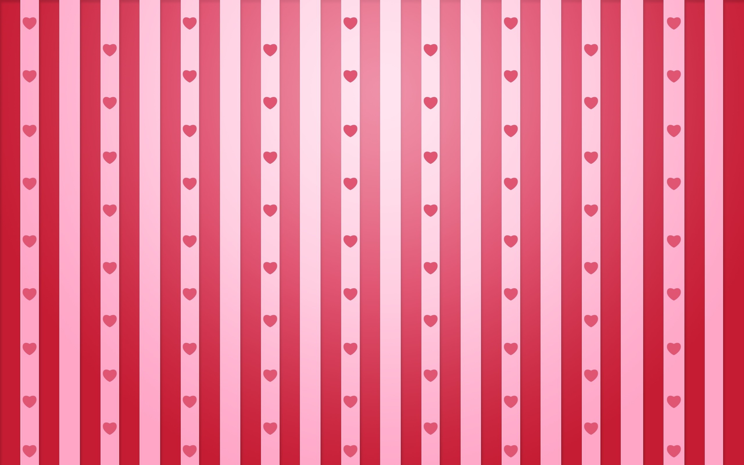 Pink and red striped pattern with hearts HD Wallpaper