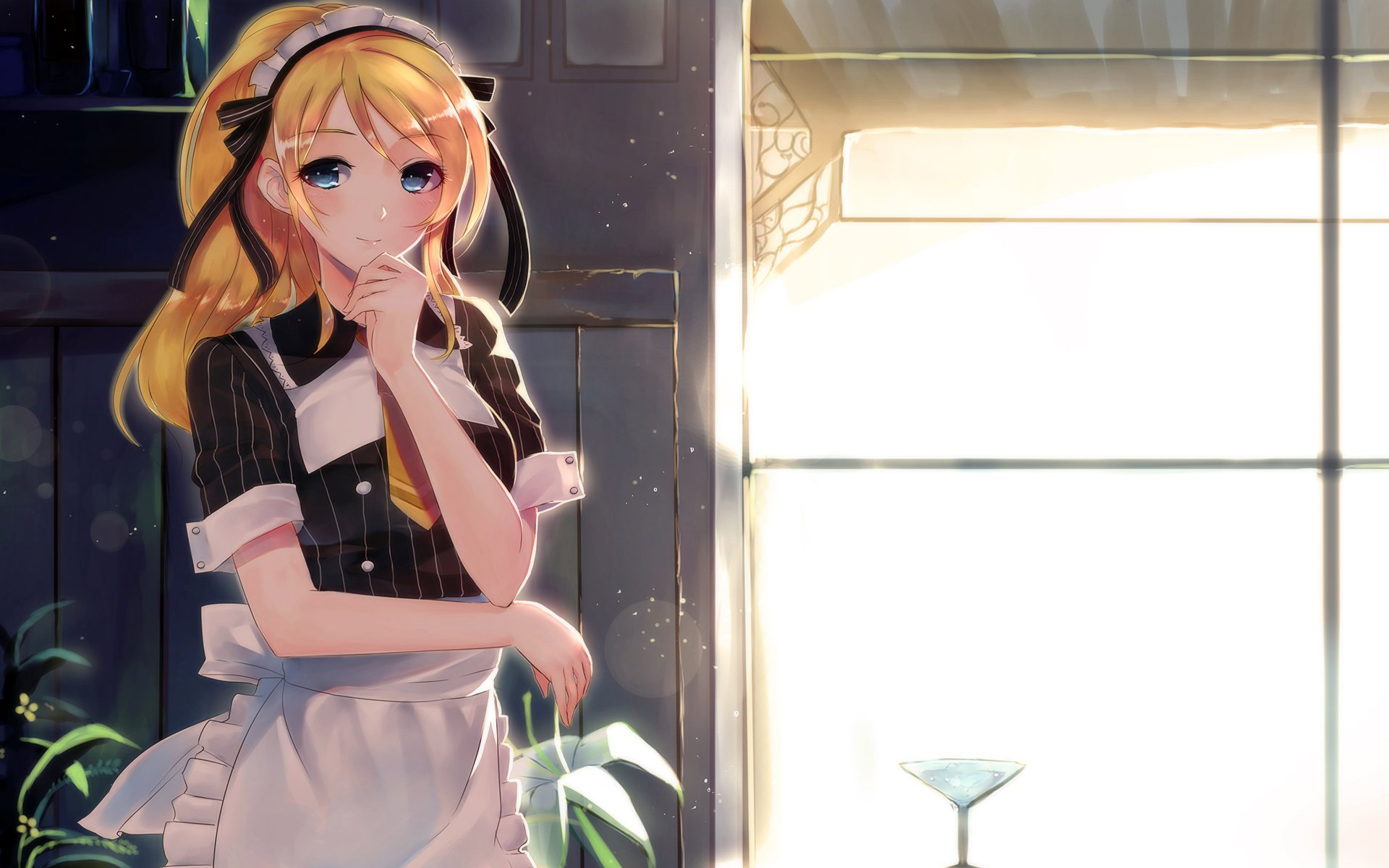 Ayase Eri from Love Live! in a maid outfit HD Wallpaper