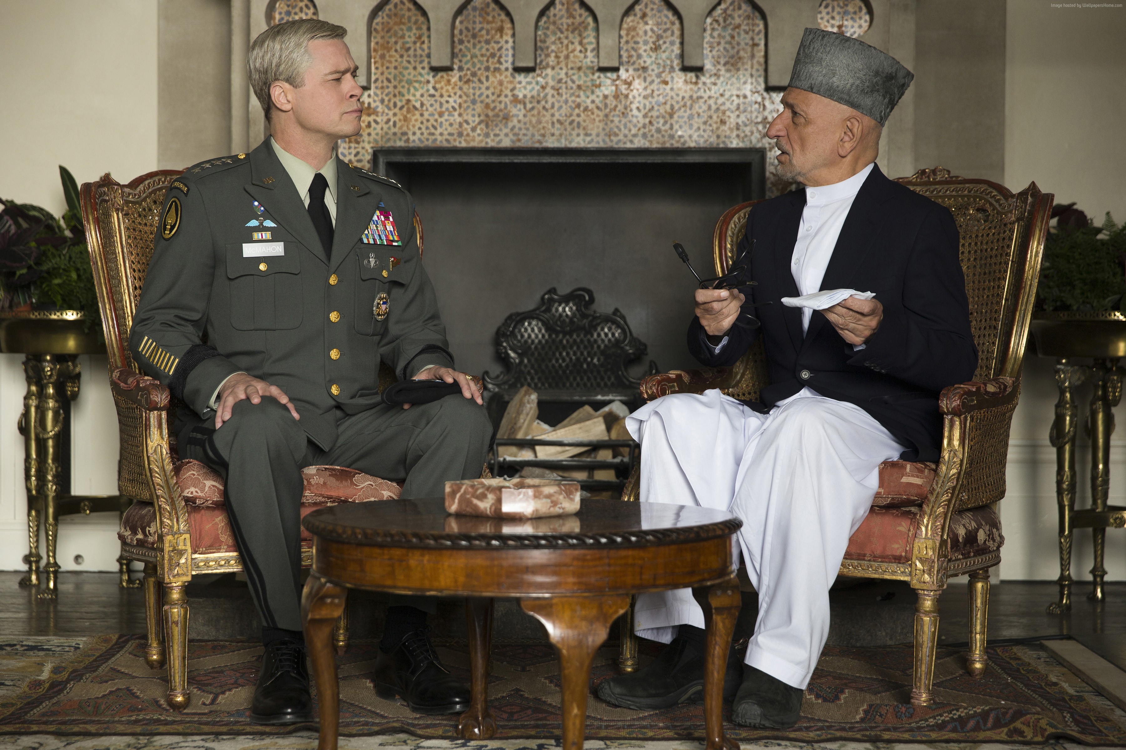 Brad Pitt and Ben Kingsley in War Machine HD Wallpaper