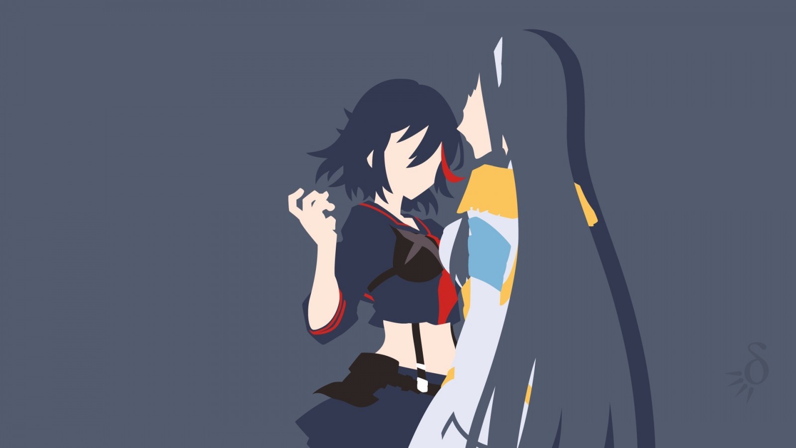 Ryuko Matoi and Satsuki Kiryuin from Kill la Kill HD Wallpaper