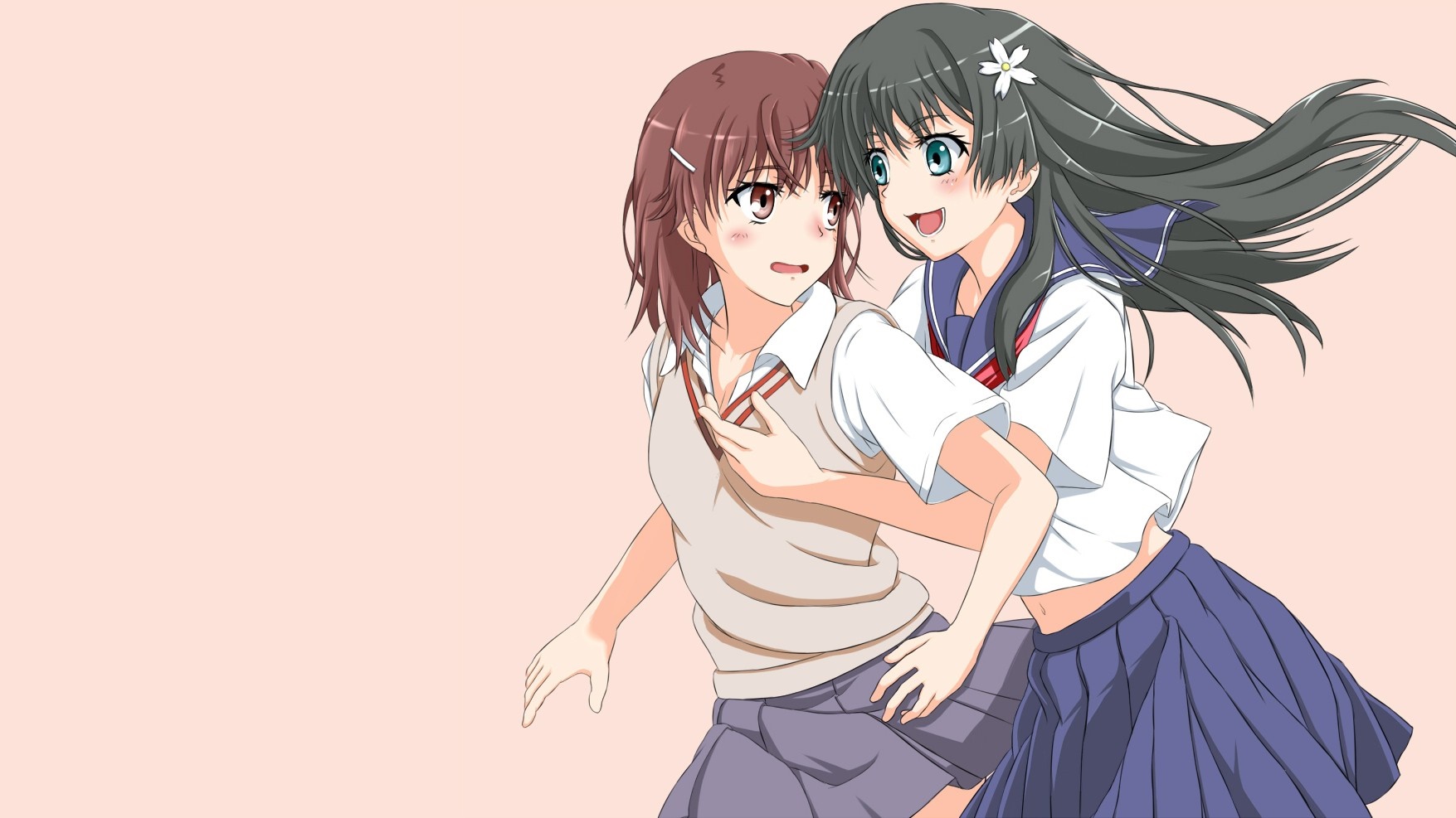 Misaka Mikoto and Saten Ruiko from To Aru Majutsu no Index HD Wallpaper