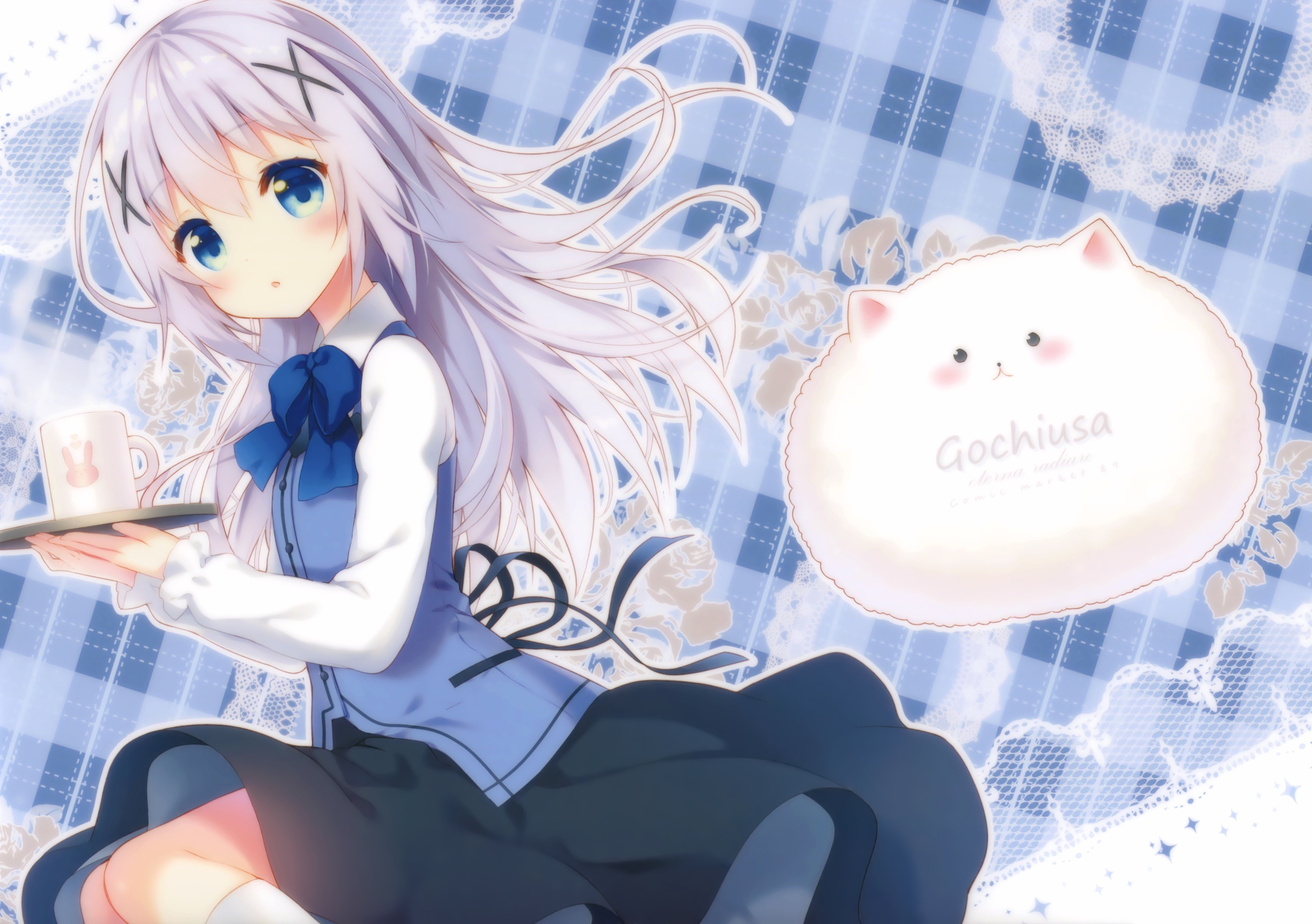 Kafuu Chino from Gochuumon wa Usagi Desu ka serving a drink HD Wallpaper