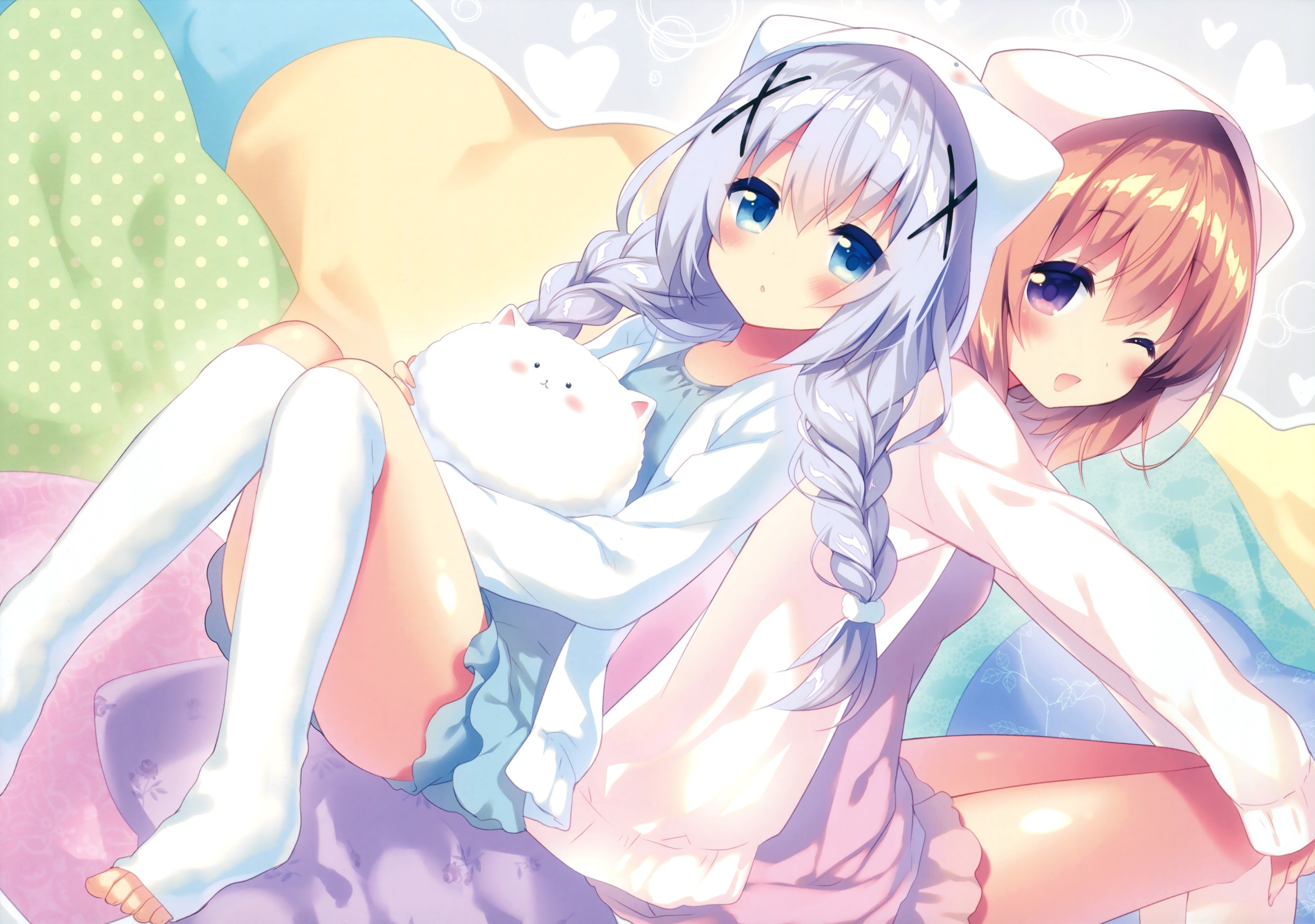 Kafuu Chino and Hoto Kokoa from Gochuumon wa Usagi Desu ka HD Wallpaper