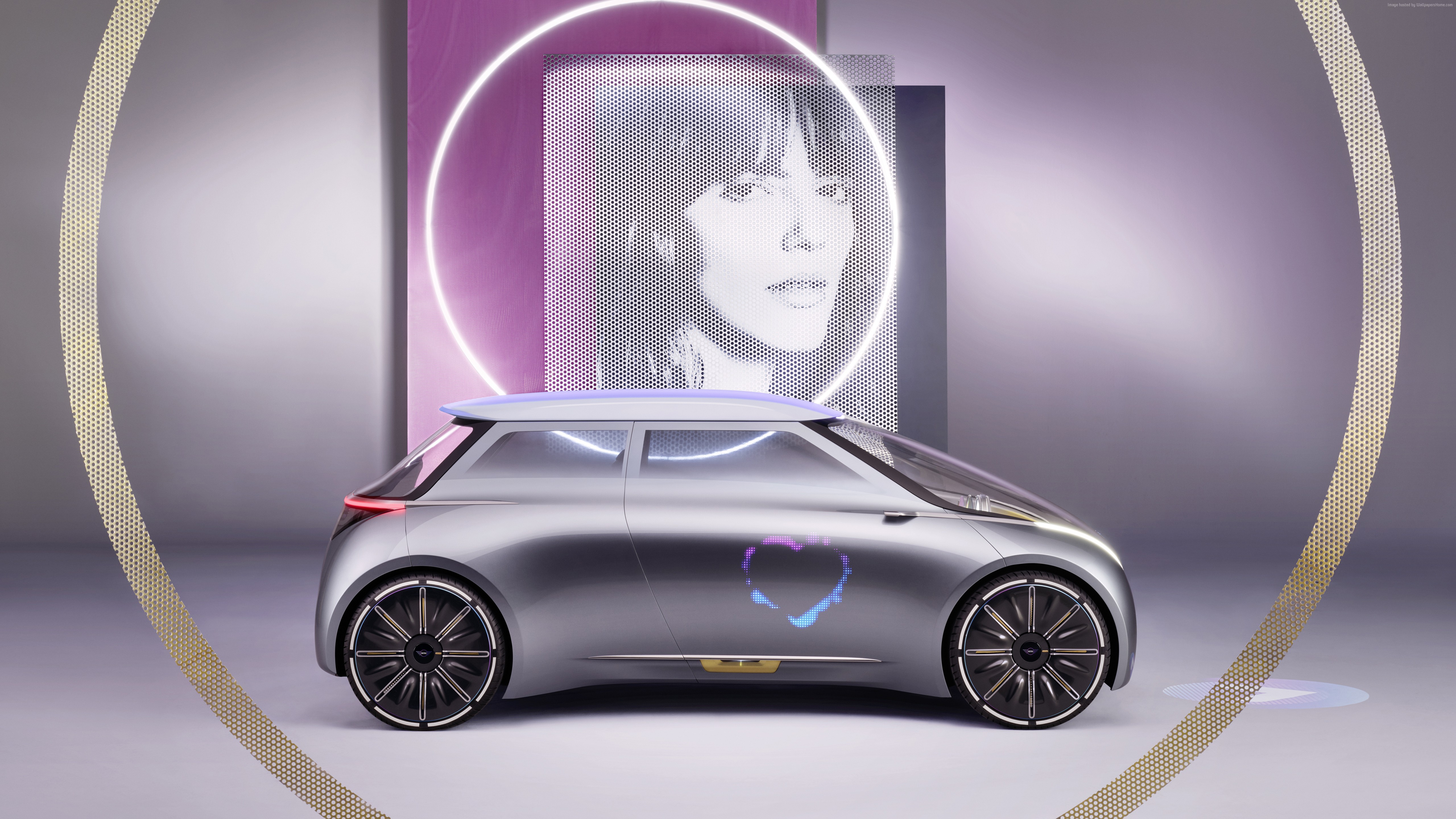 Mini Next 100 concept electric car with heart graphic HD Wallpaper