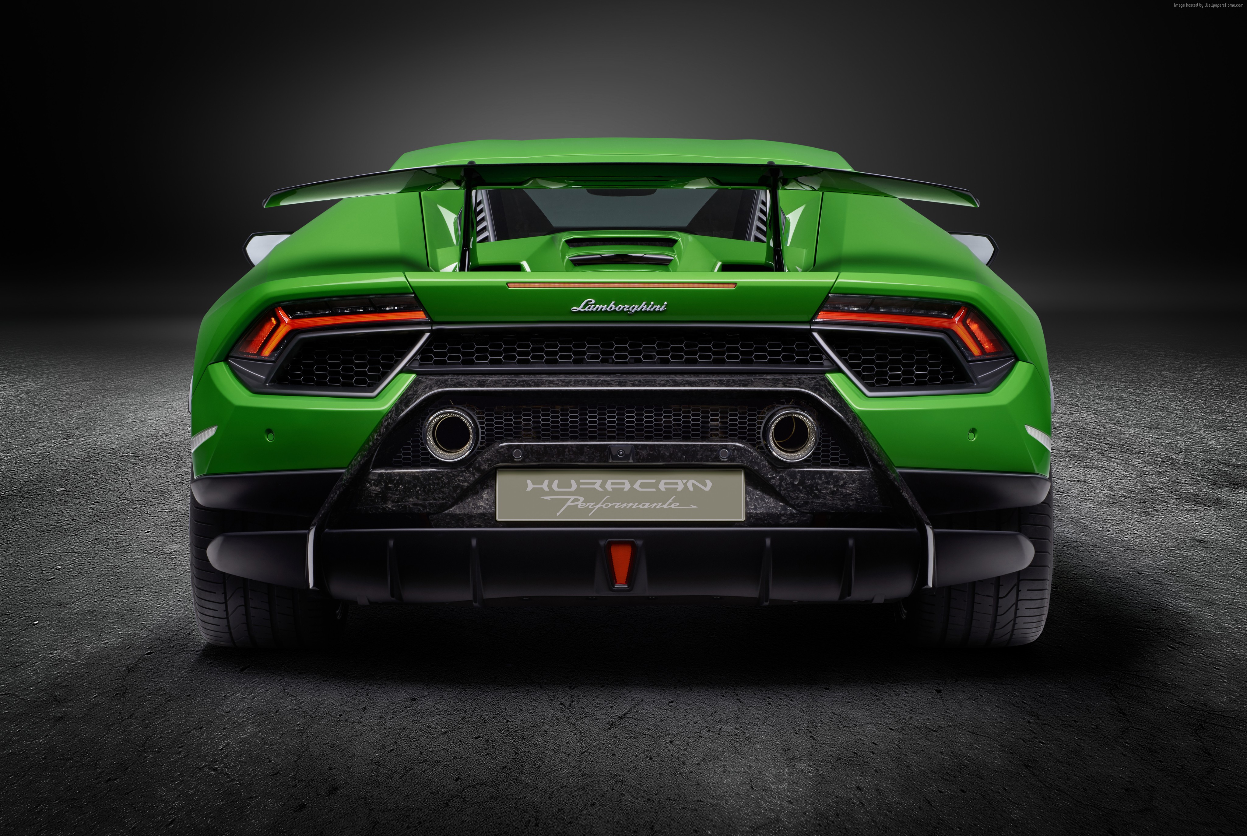 Lamborghini Huracan Performante rear view HD Wallpaper