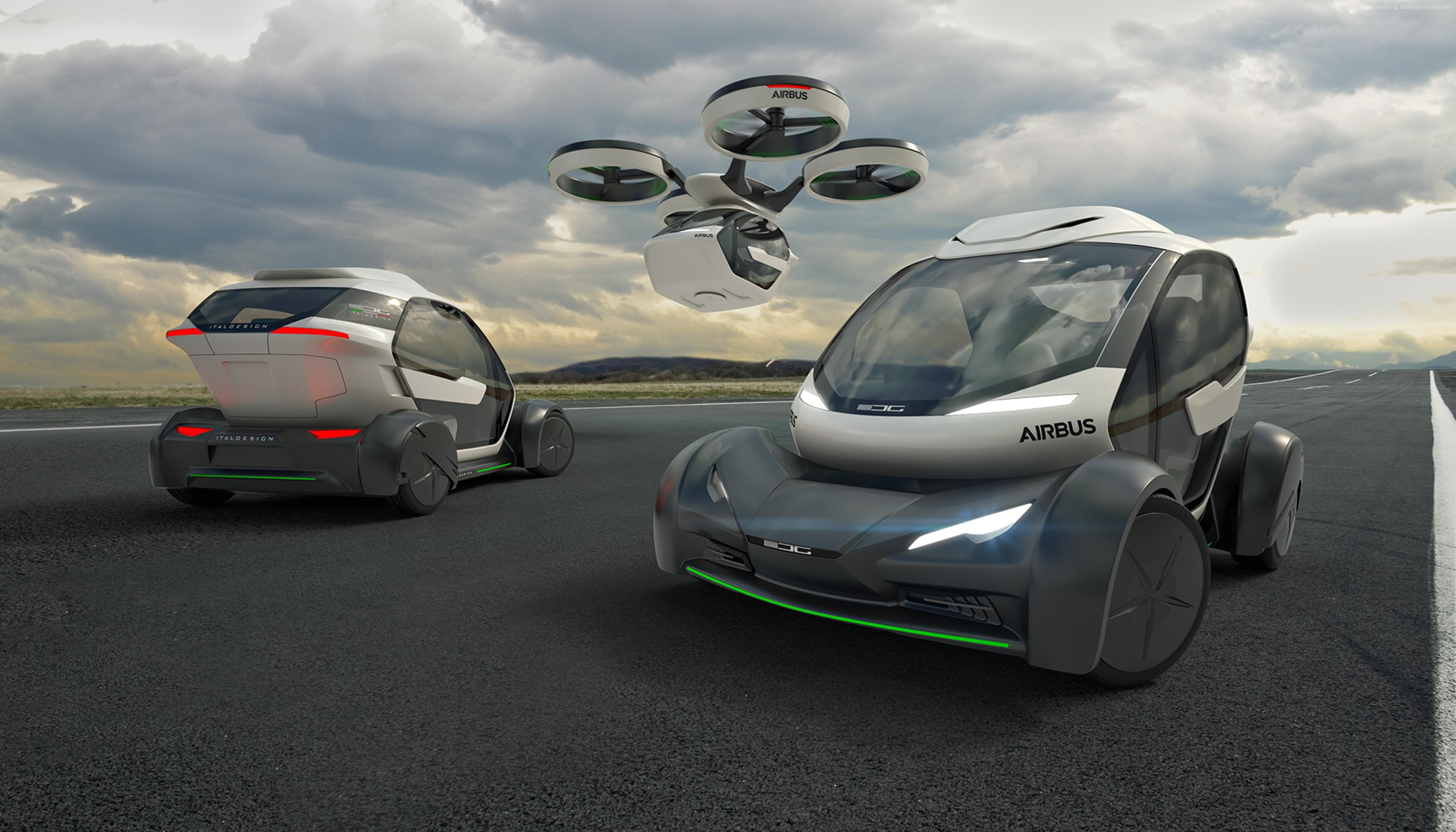 Airbus Pop.Up concept vehicles and drone HD Wallpaper