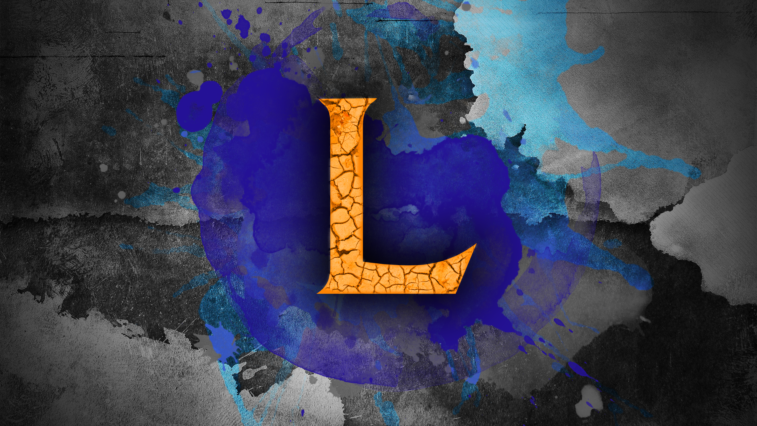 Letter L with cracked texture on abstract background HD Wallpaper