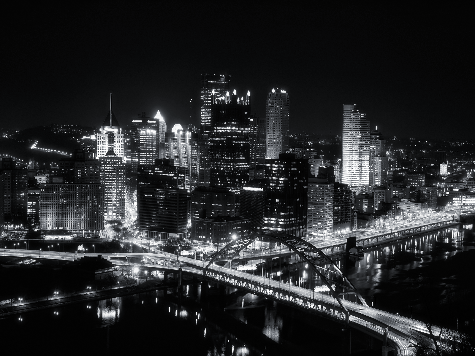 Pittsburgh Skyline at Night HD Wallpaper