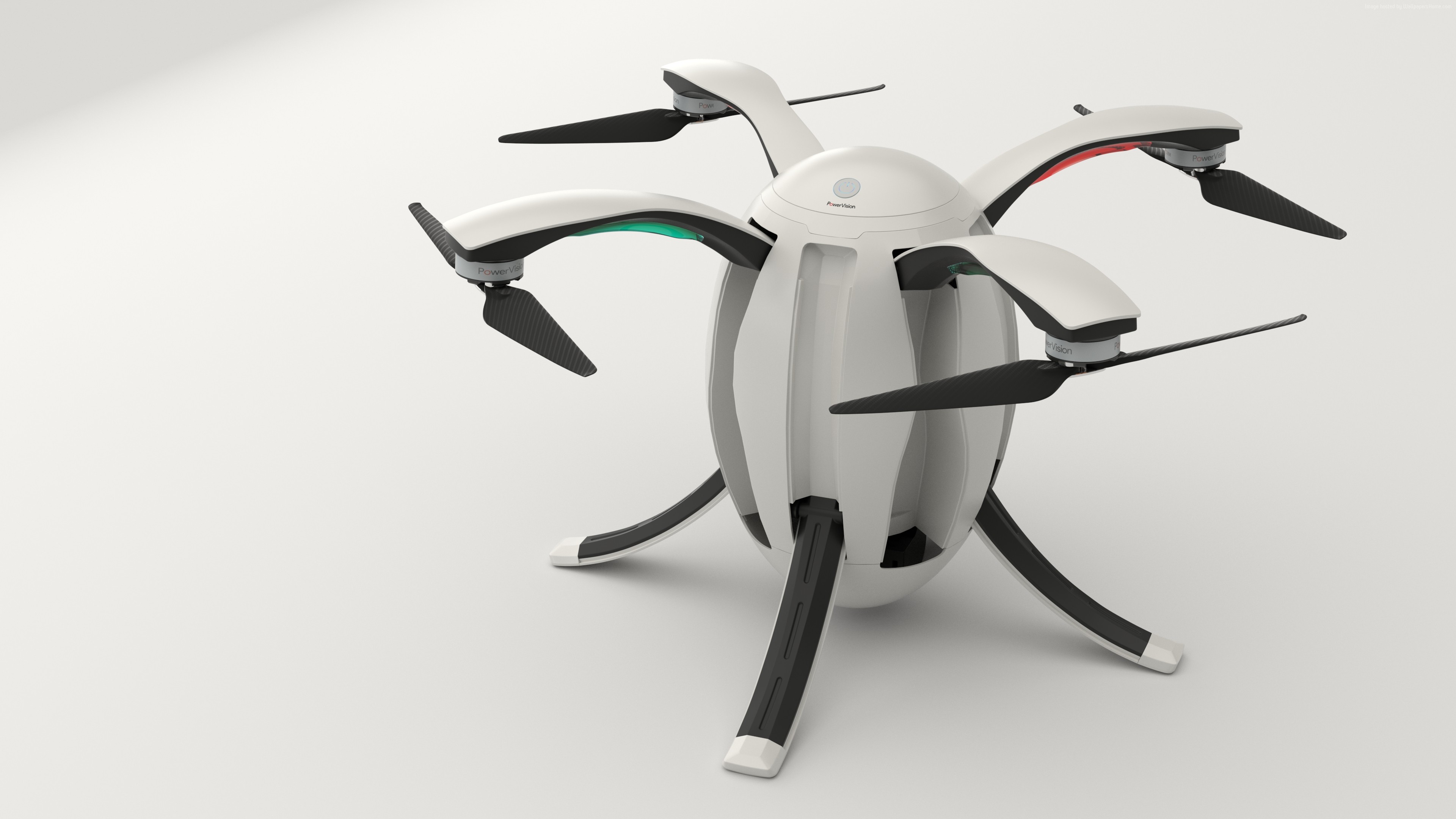 PowerEgg drone with multiple propellers and landing gear HD Wallpaper
