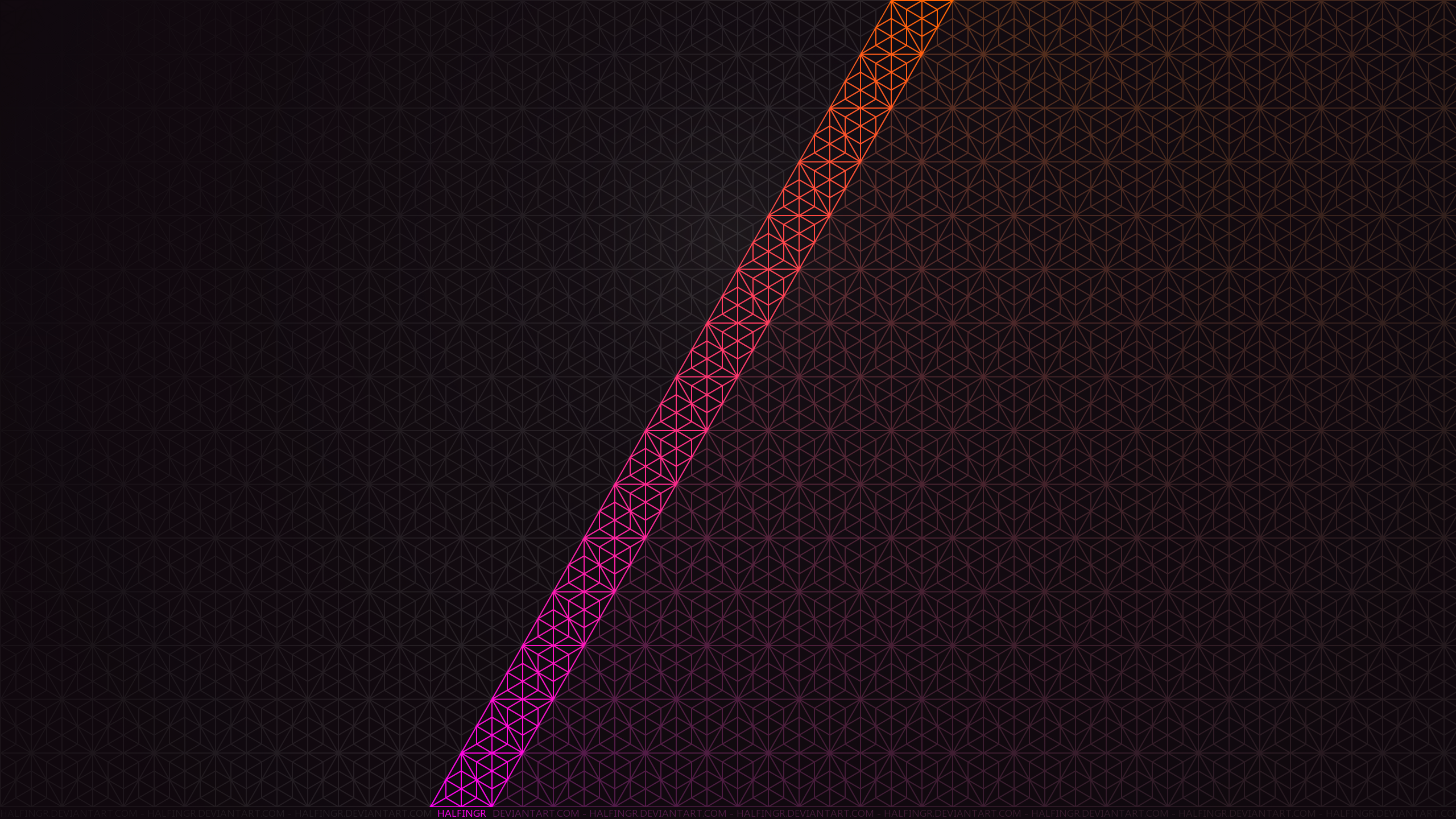 Geometric pattern with pink and orange gradient HD Wallpaper